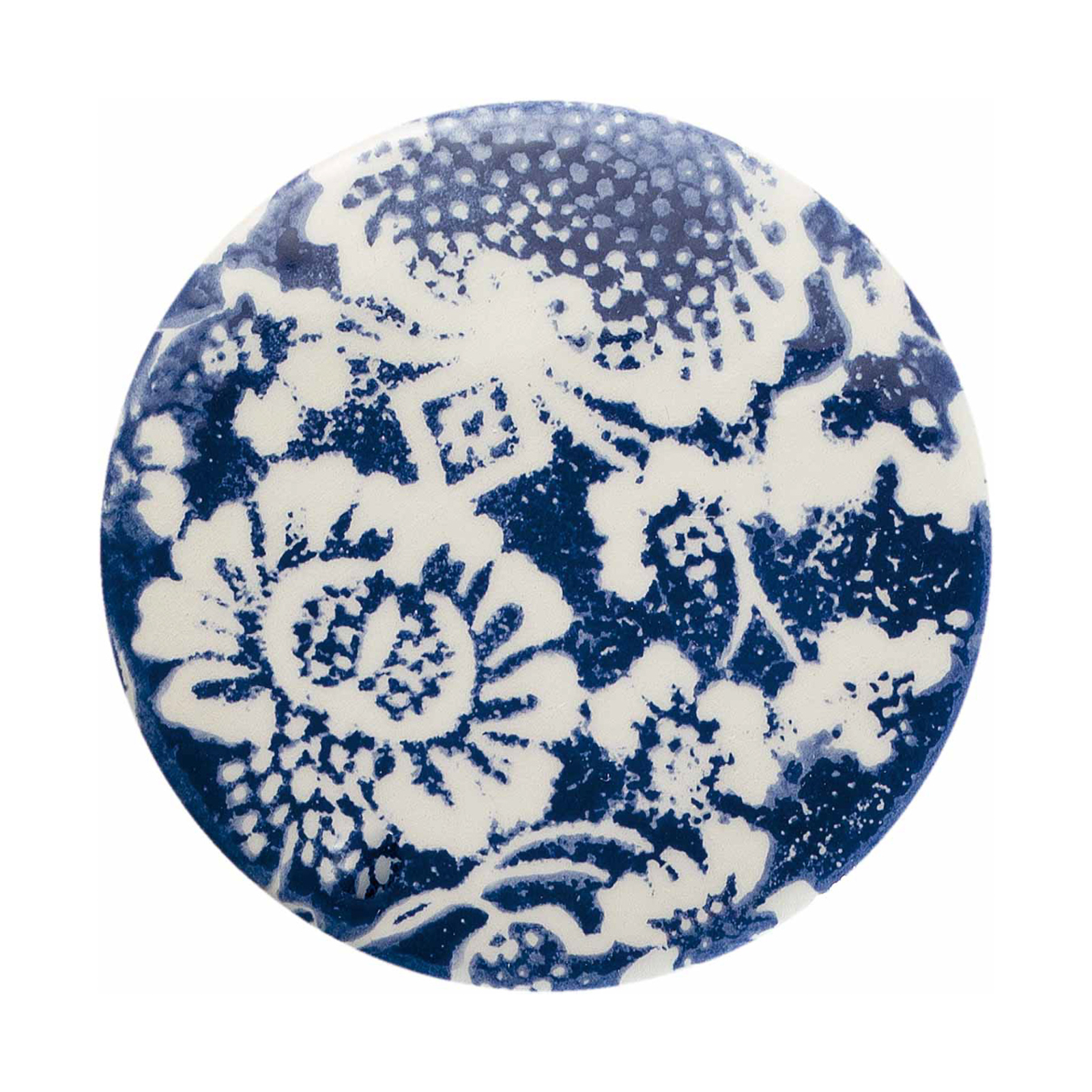 Hängelampe PI mit Blumenmuster, Ø 35 cm, blau/weiß