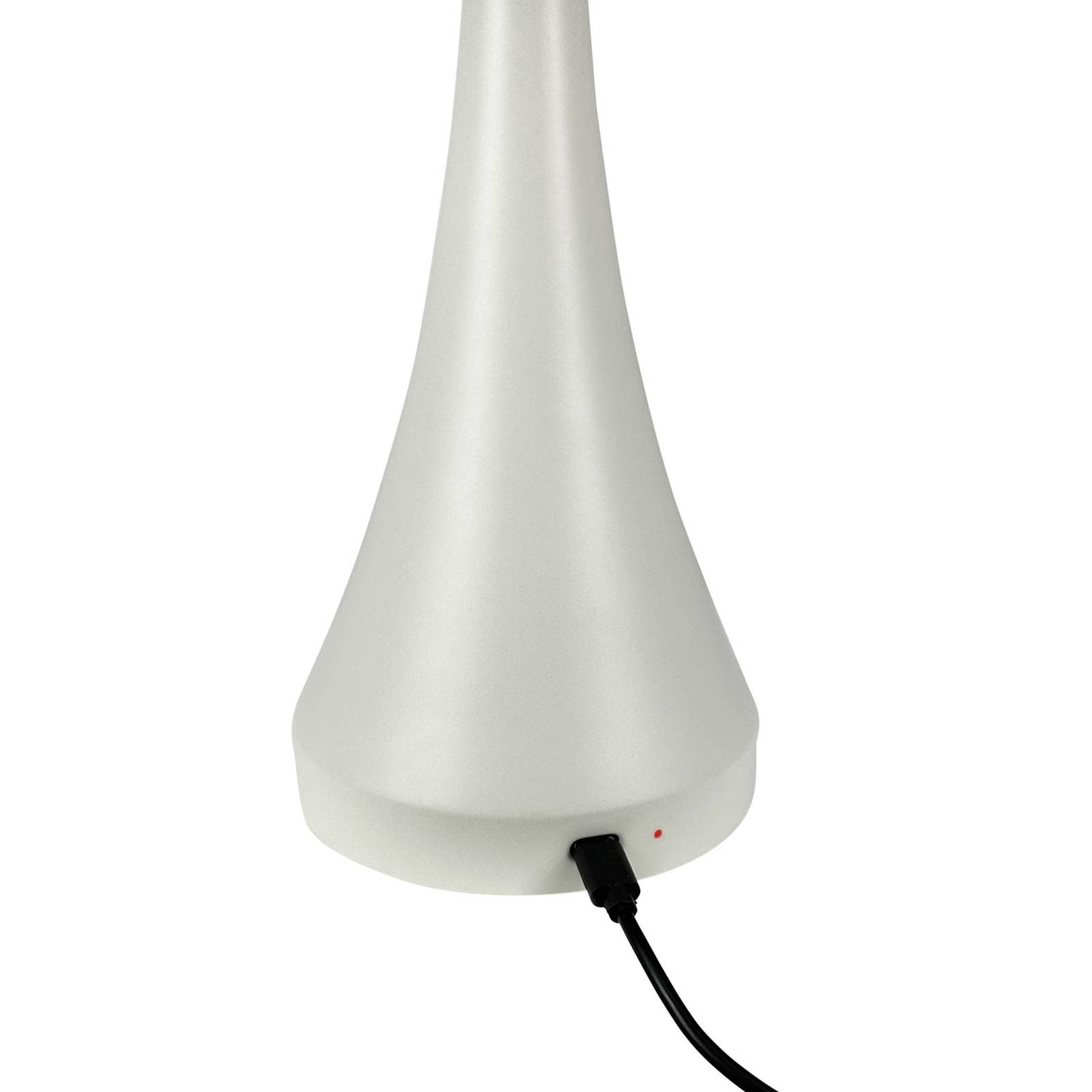 Dyberg Larsen lampa stołowa LED Vienna, kremowa, wysokość 28 cm