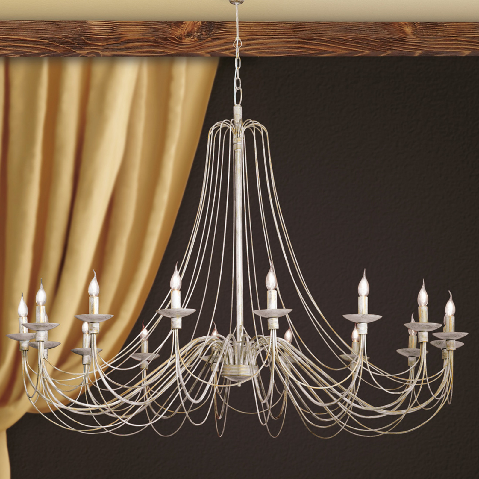 ORION Candelabru Antonina fildeș 16 becuri - Camera de zi / sufragerie - Casă de țară / Rustic - fildeș auriu - Metal