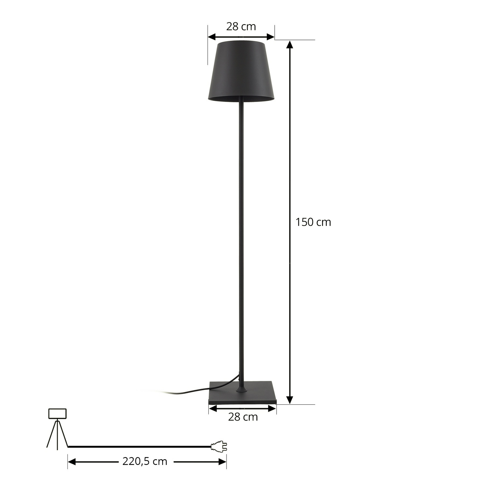 Andrei Buiten Vloerlamp Dark Grey - Lucande