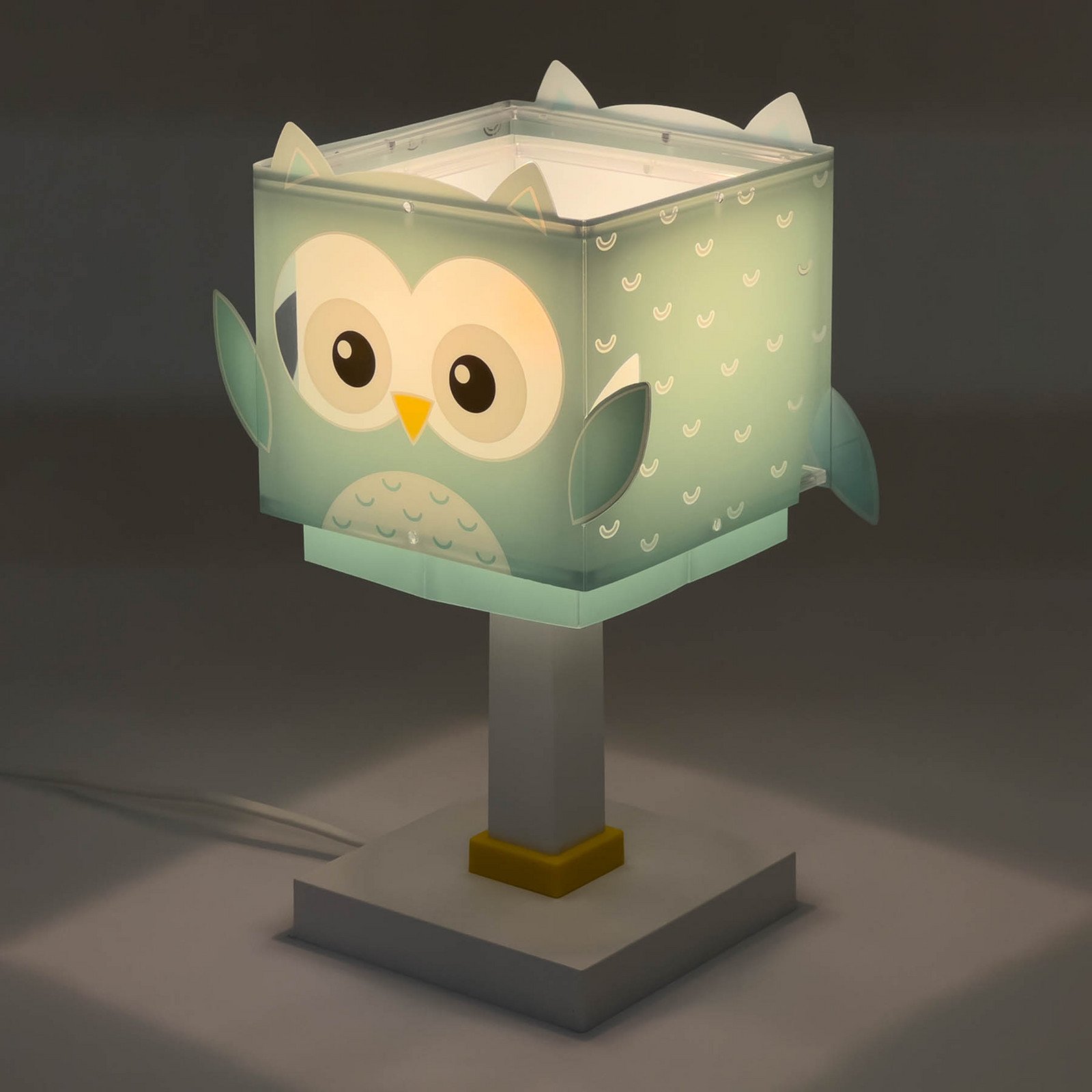 Dalber Little Owl lampă de masă copii cu bufniță - Camera copiilor - albastru alb - Plastic