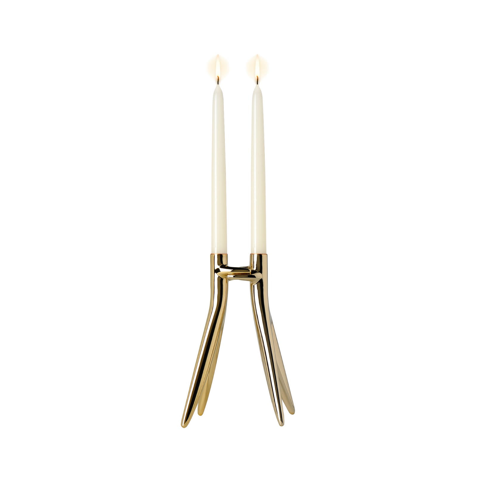 Abbracciaio candle holder, gold, height 25 cm, aluminium - Kartell