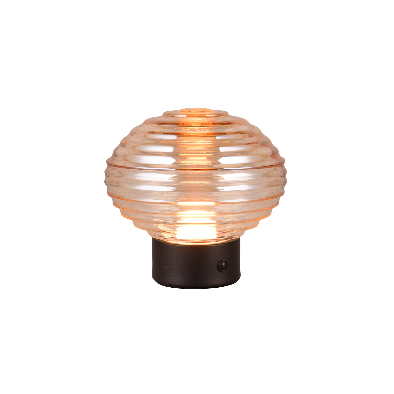 Lampada LED da tavolo Earl, nero/ambra, altezza 14,5 cm, vetro
