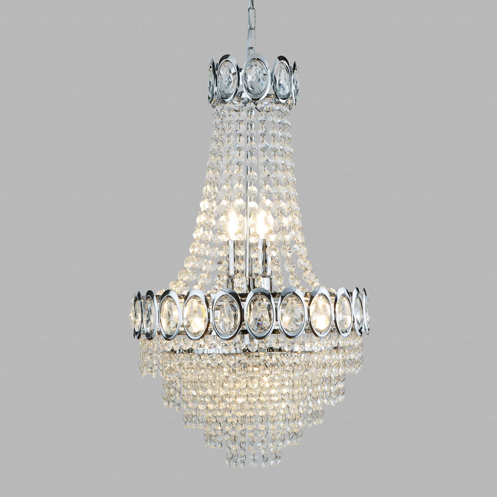Searchlight Lustr Limoges s ověsem ze skleněných perel