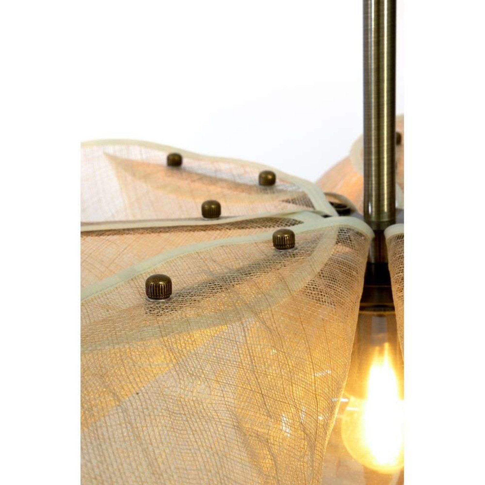 Hanglamp Styrka, Ø 75 cm, messing/beige, bananenvezel
