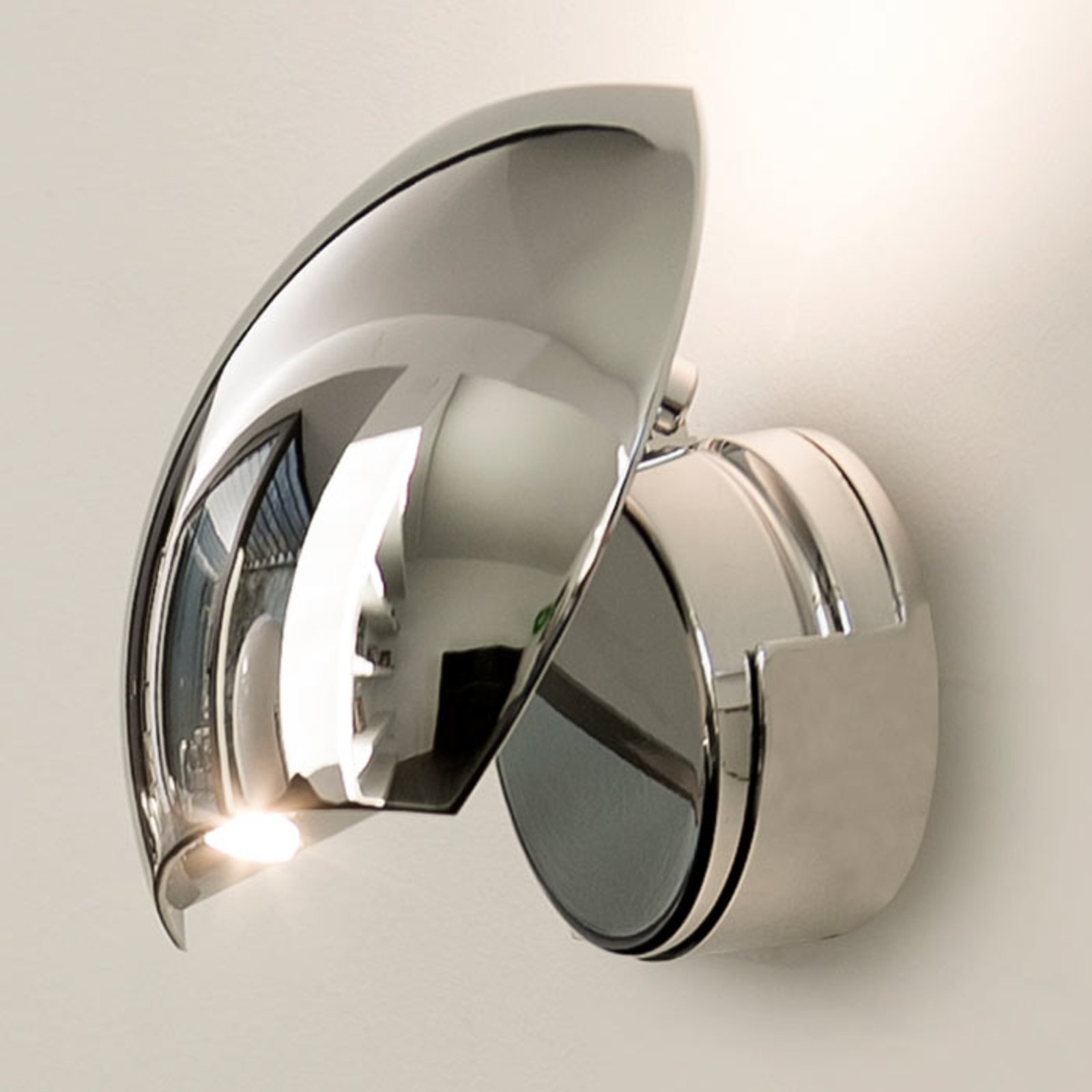 FARO BARCELONA Glossy chrome Swing LED wall light, adjustable, for Bedroom, metal, 6 W, energy efficiency: A+, W: 14 cm, H: 11 cm