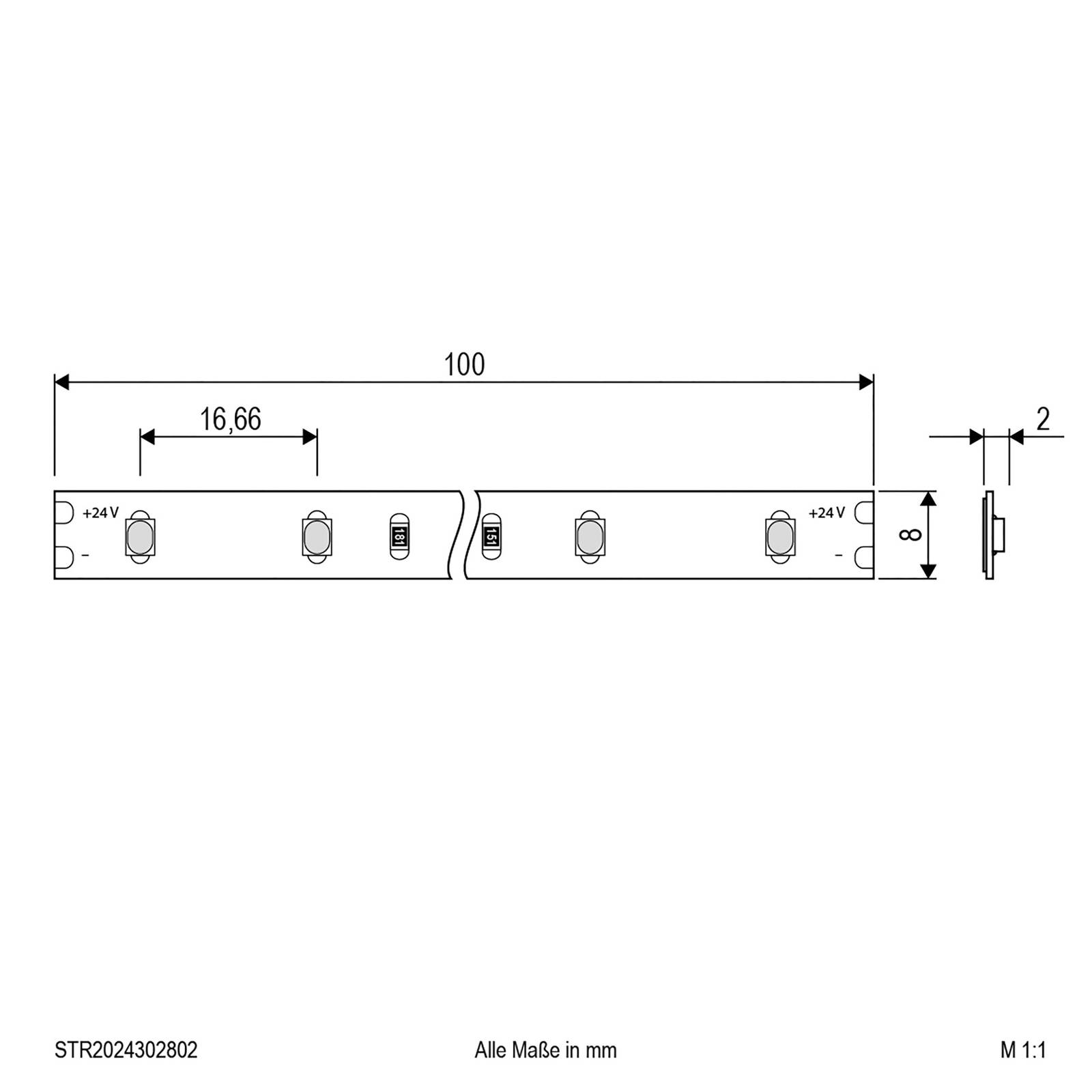 EVN STR2024 LED-Strip IP20 5m 24W 3.000K günstig online kaufen