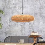 GOOD & MOJO Candeeiro suspenso Palawan, natural, Ø 60 cm, bambu, E27