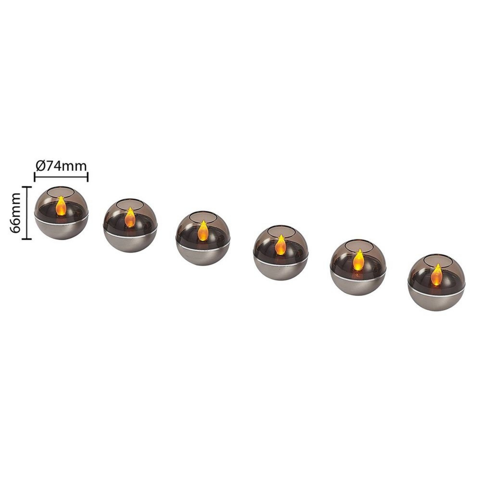 Martjeka 6 psc. LED Solárne Lampy Steel - Lindby
