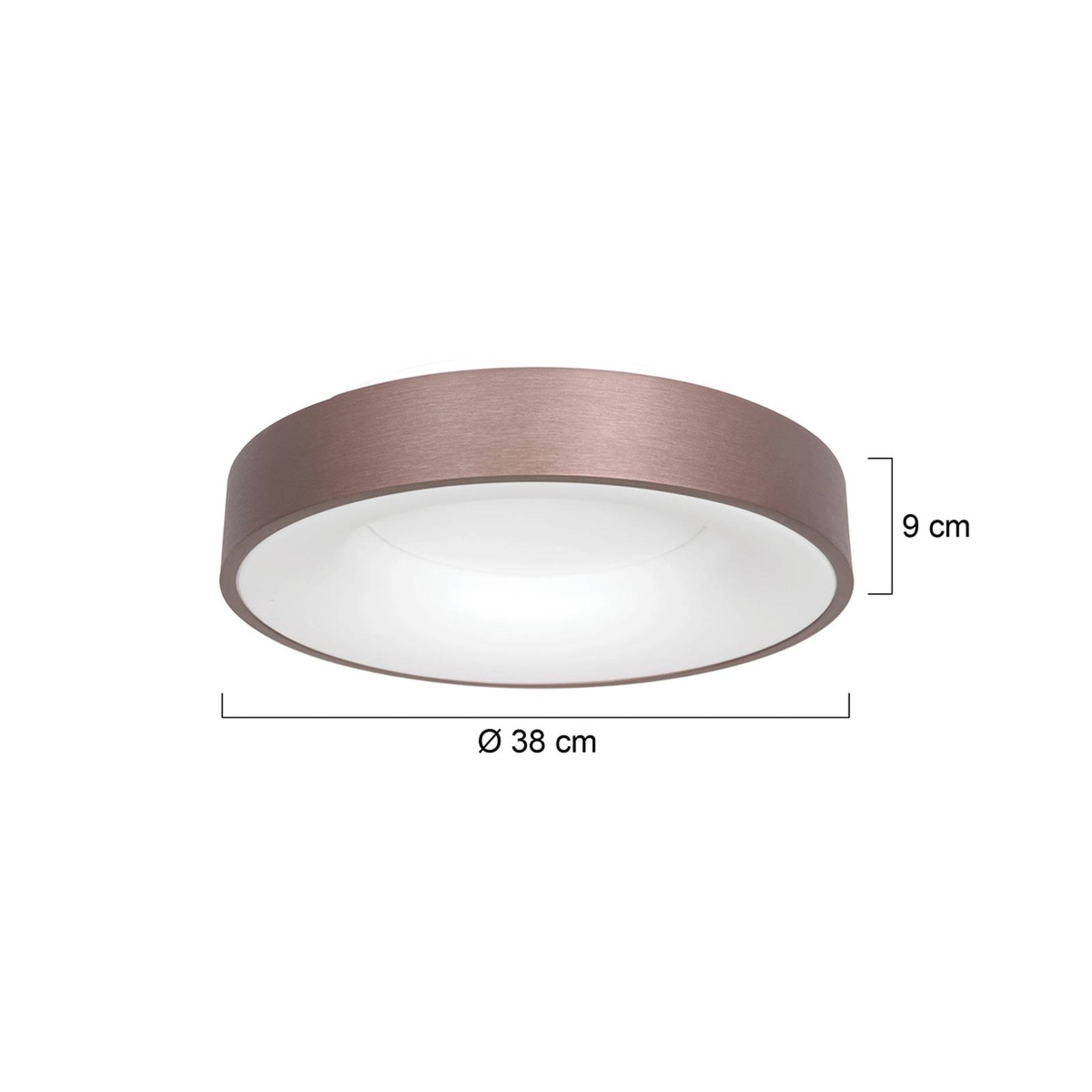 LED-taklampe Ringlede 2 700 K Ø 38 cm bronse