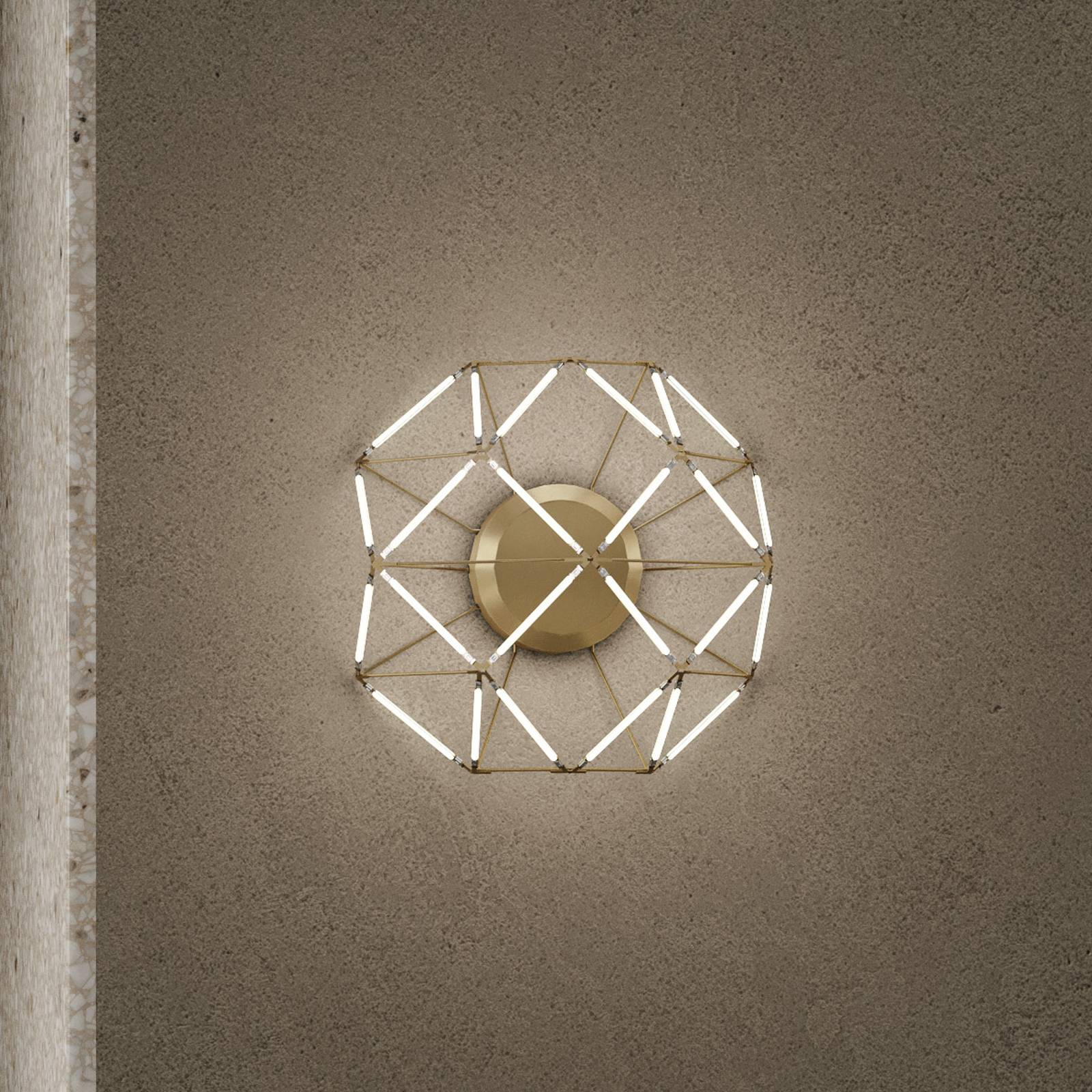 URBAN by Sforzin Euclide LED-vägglampa guldfärgad metall 37,5 cm bred