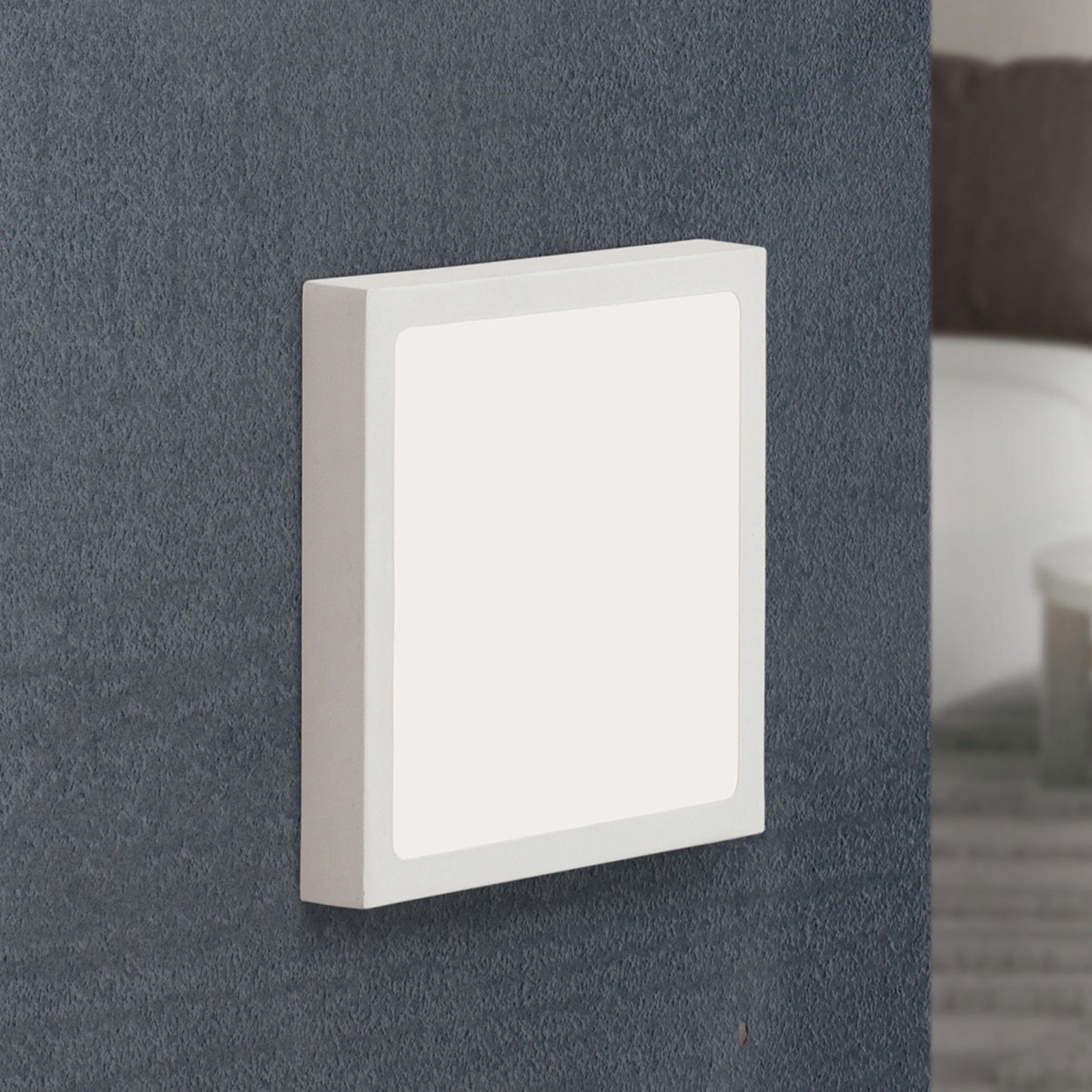 LED-Wandleuchte Vika, Quadrat, weiß
