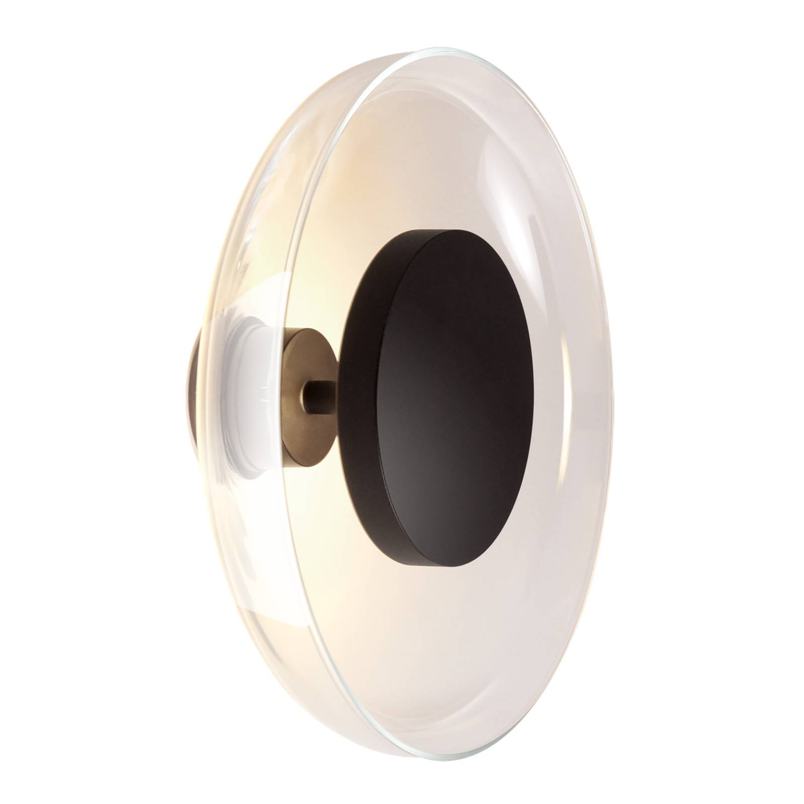 MARSET Aura LED-vägglampa, Ø 25 cm, transparent