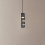 Stream pendant light, black, Ø 8 cm, metal, GU10