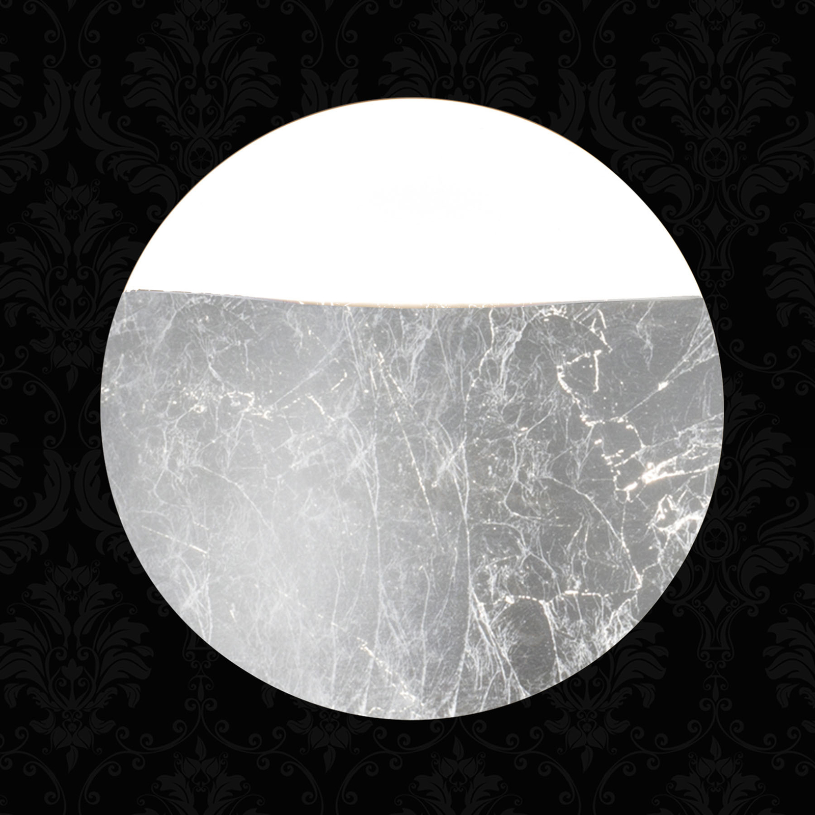 Lam 1650/A05 wall light, silver leaf cover, for Hallway, iron, glass, GX53, 9 W, energy efficiency: A++