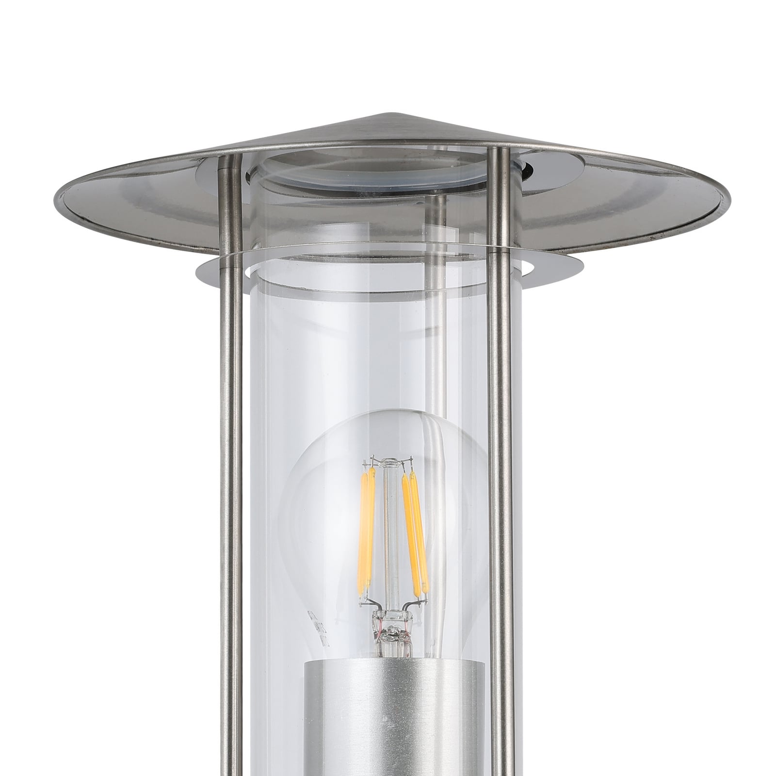 Außenwandlampe Lisio, edelstahlfarben, Höhe 30 cm, Edelstahl