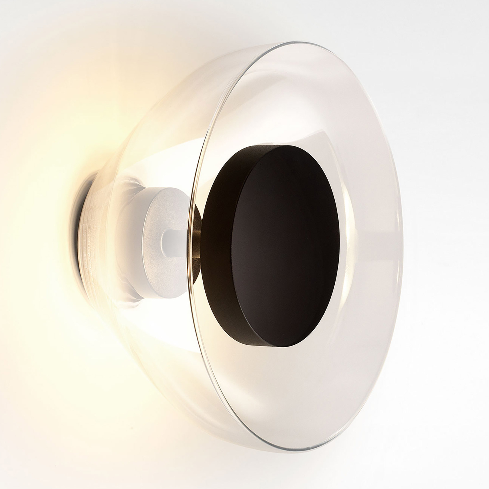 MARSET Aura LED-vägglampa, Ø 18 cm, transparent