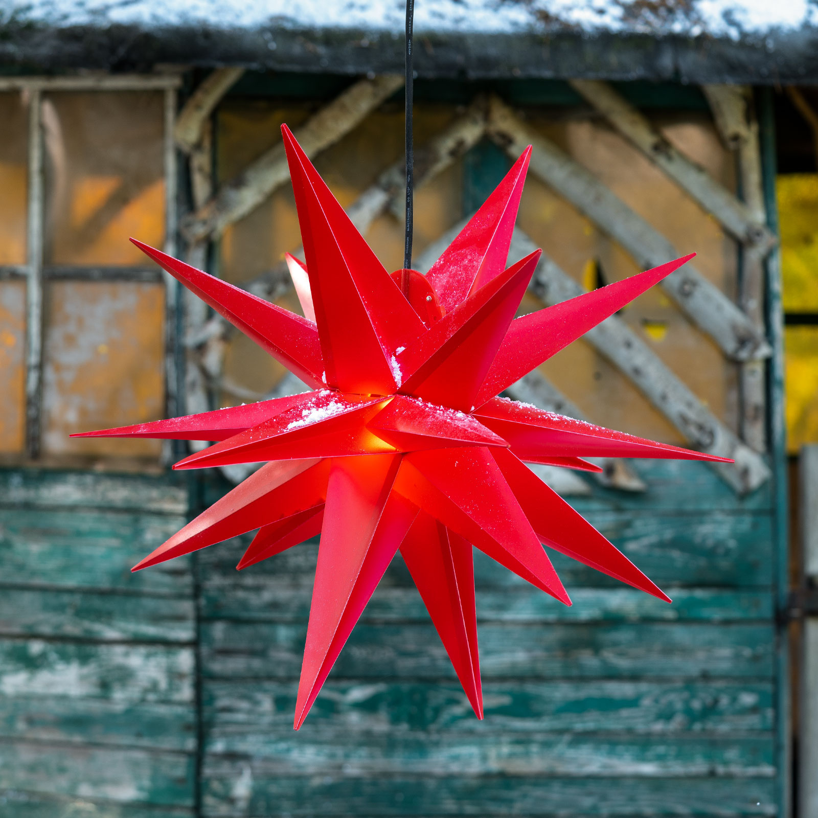 Estrella de plástico XL de 18 puntas, rojo