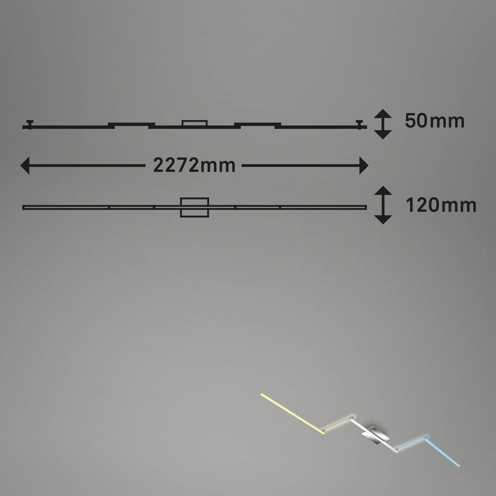 Briloner led mennyezeti lámpa b smart, dimmelhető cct, 227 x 12cm
