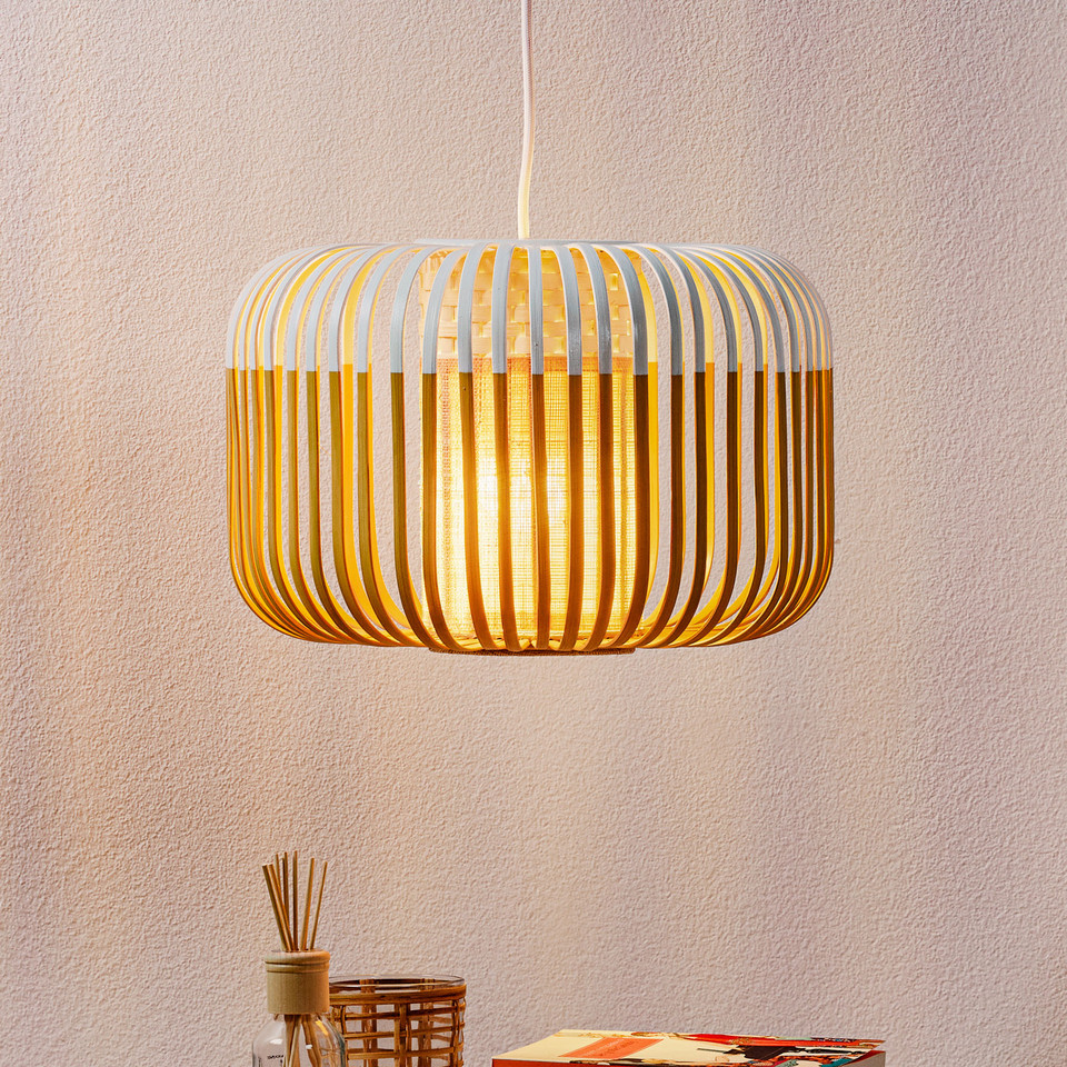 Forestier Bamboo pendellampa S, vit från Forestier