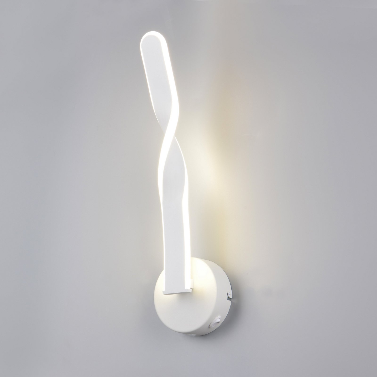 LED-Wandleuchte Ginko, weiß matt, Metall, Höhe 45,5 cm