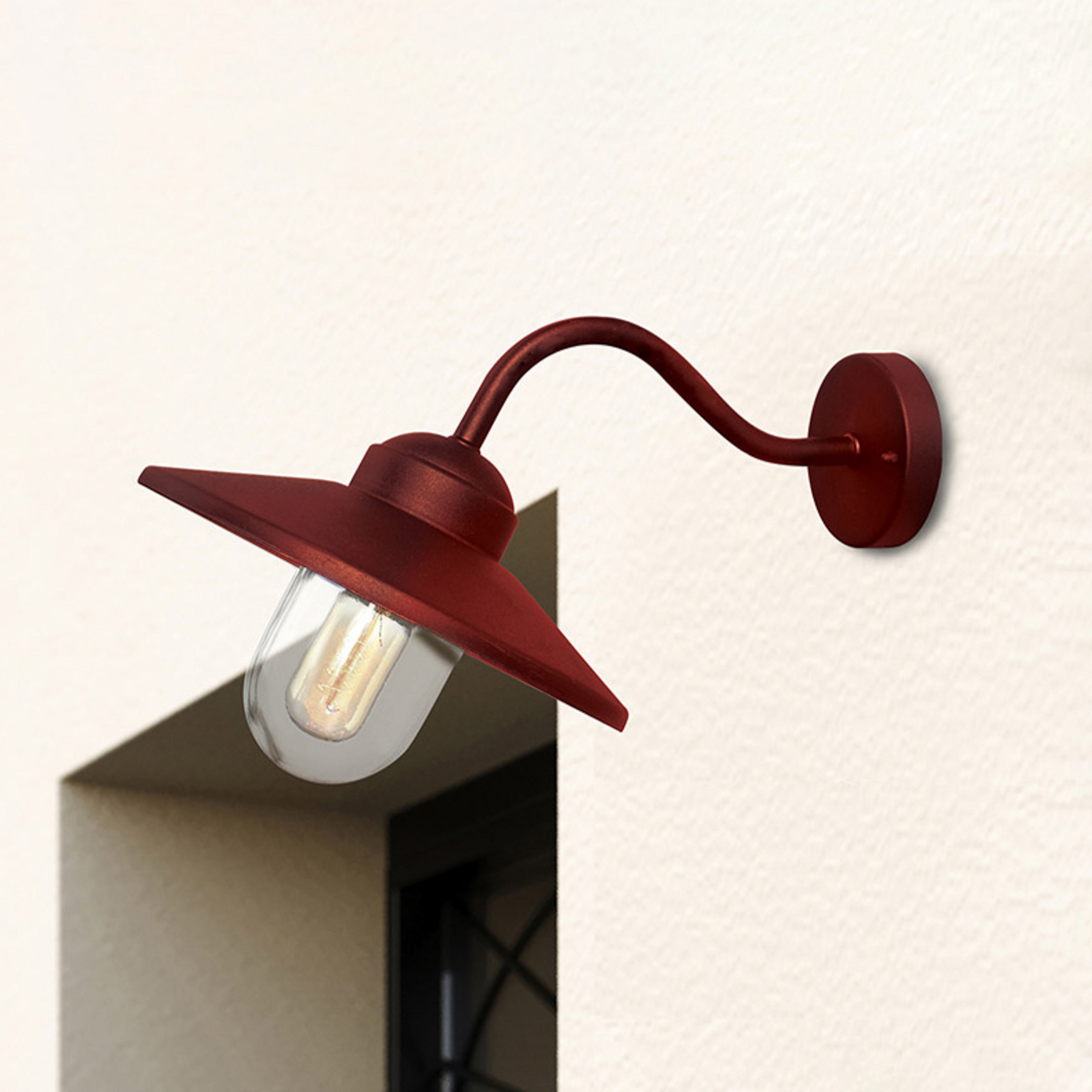 Välisvalgustid Klampenborg, punane, latern, roostevaba teras