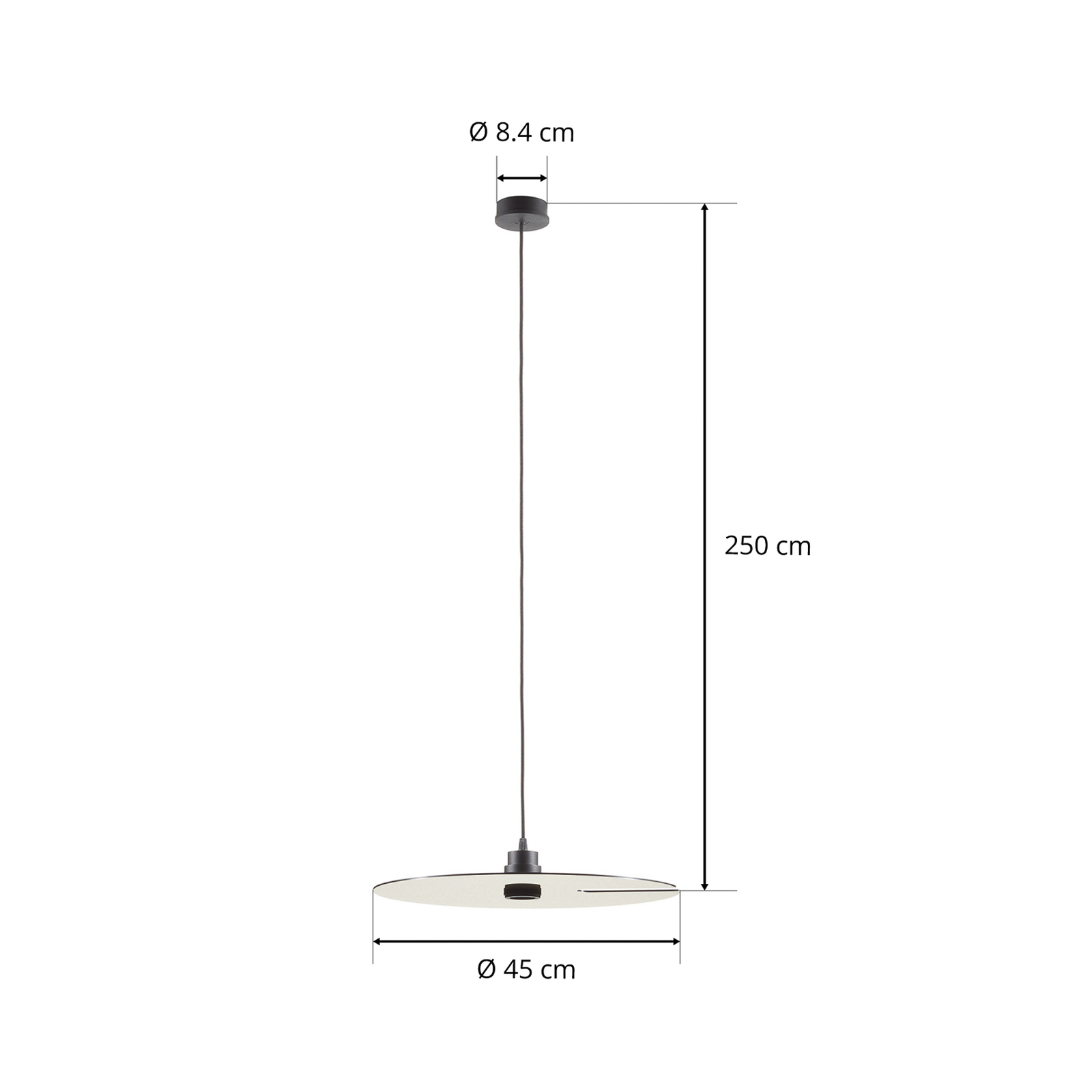 WEVER & DUCRÉ Zrcadlo 2.0 Přívěsek 250cm černý/zlatý