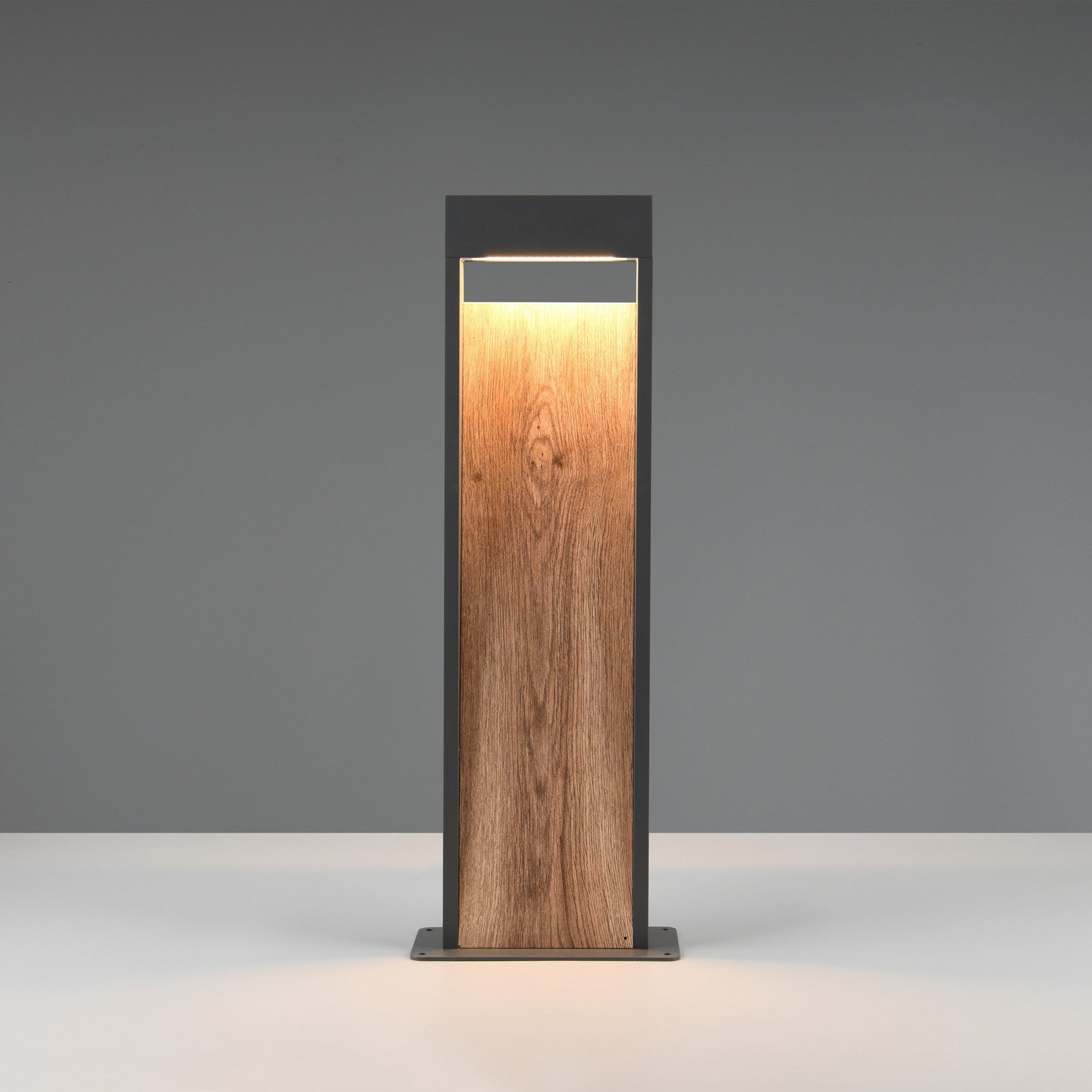 LED-Wegeleuchte SALMON, Holzoptik, Höhe 60 cm, Metall, IP44