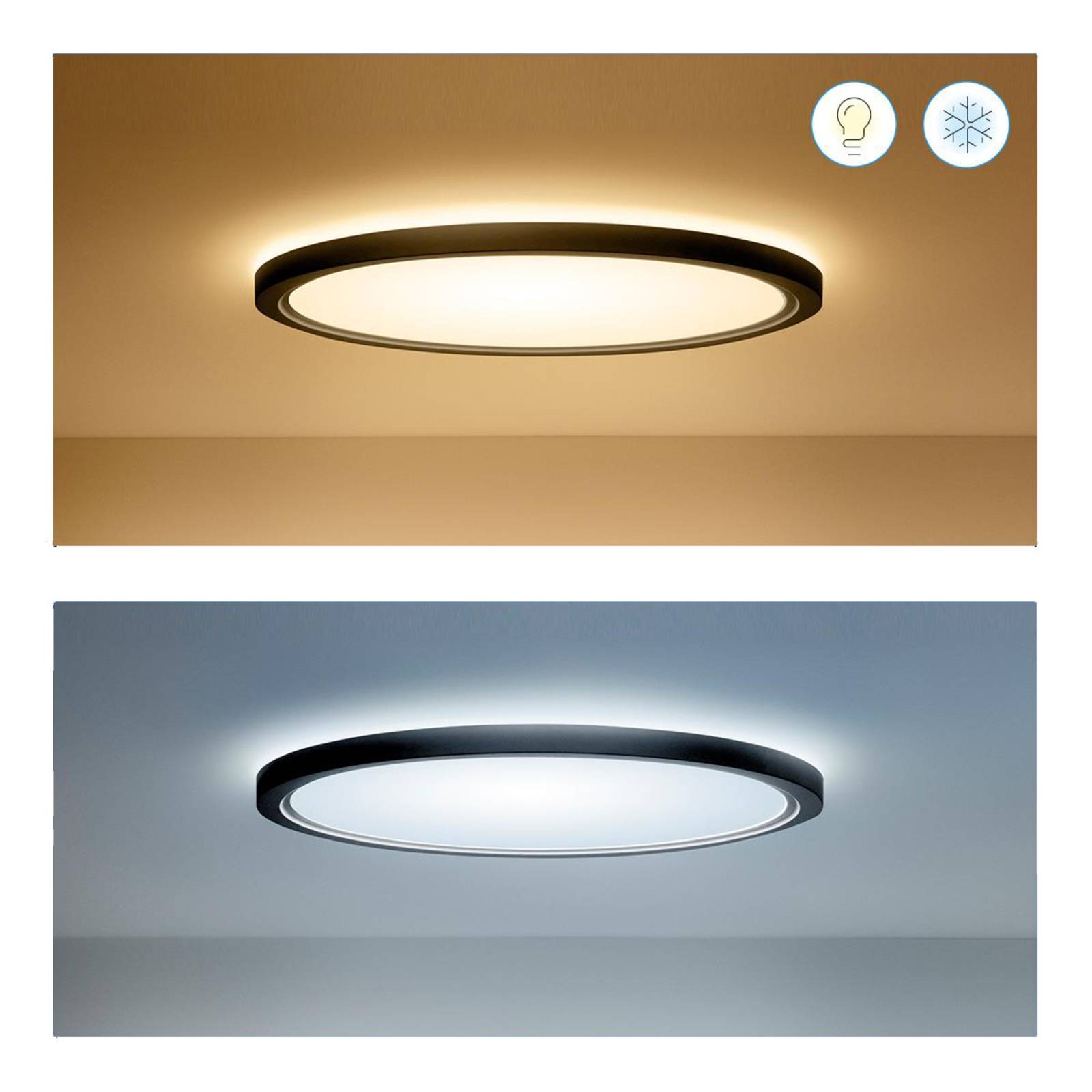 WiZ SuperSlim lampa sufitowa LED RGBW Ø42cm czarna