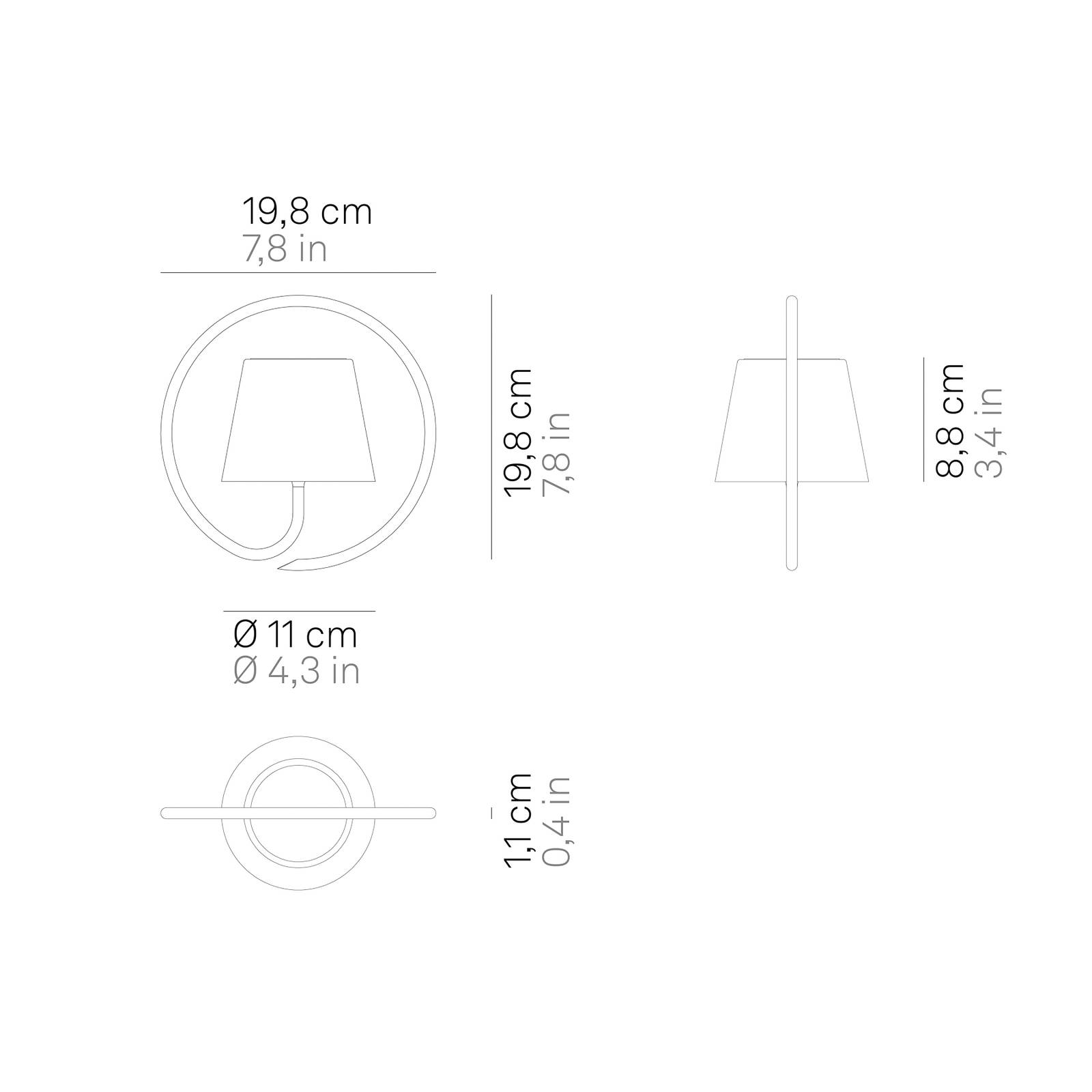 Zafferano Poldina suspension batterie IP54 grise