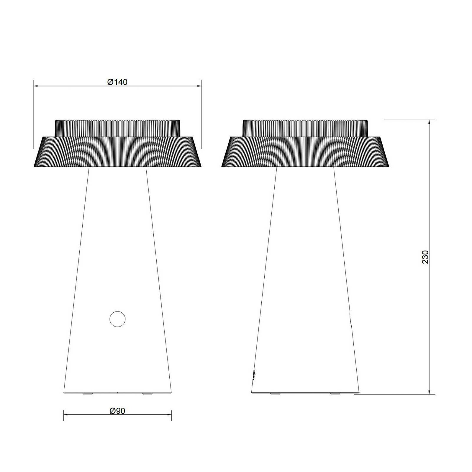 Lampa stołowa LED 36624, biała, akumulator, CCT, IP54, ściemniana