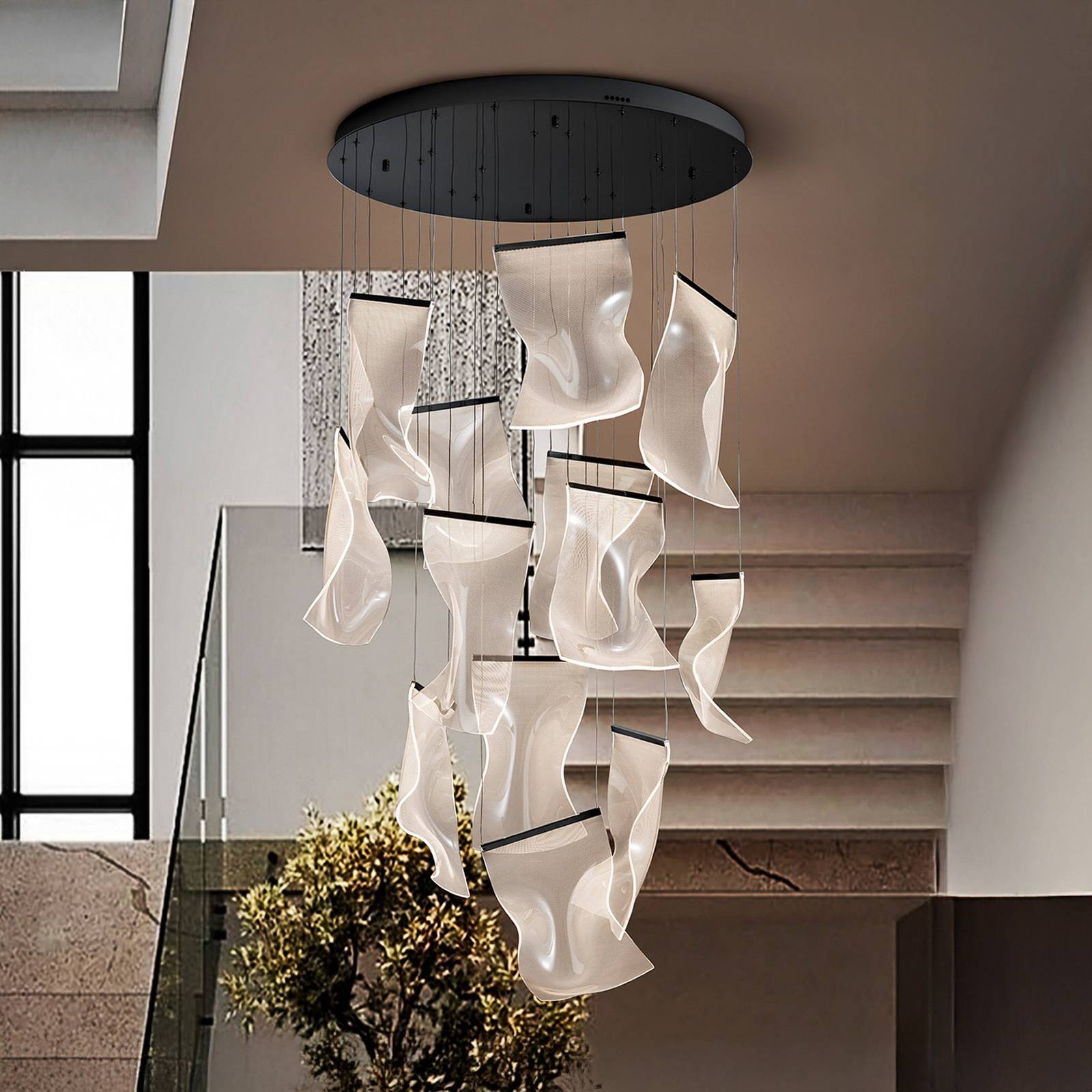 Lampa wisząca LED Velos II 13-świecący, czarny, ściemniany, tworzywo sztuczne