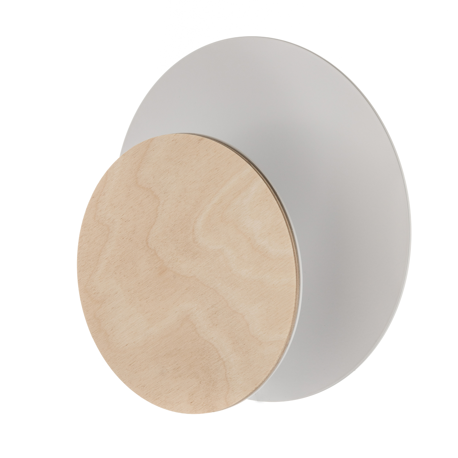Kinkiet Circle biały, płyta dekoracyjna z drewna