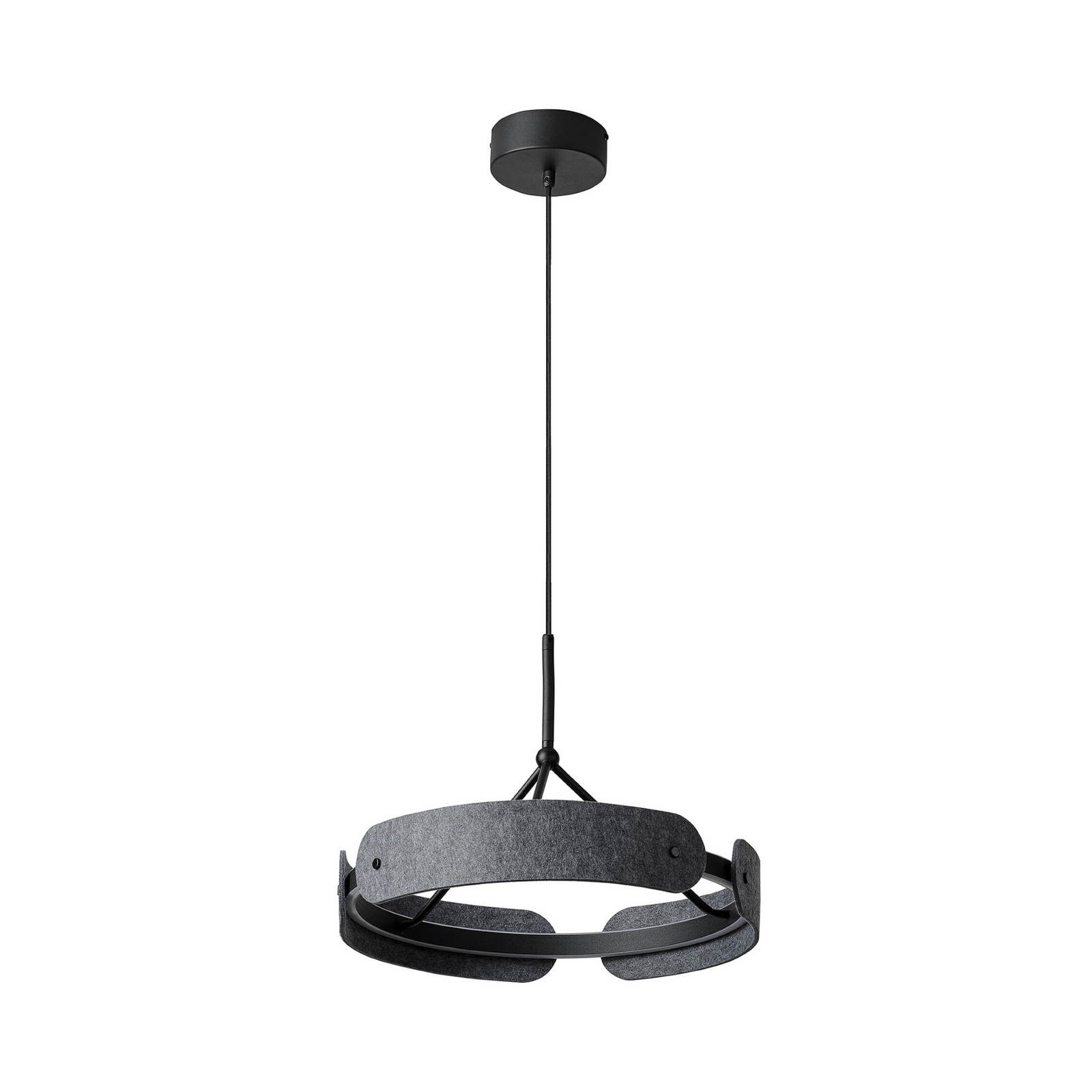 OSRAM LED-Hängelampe Decor Curve Felt, grau, Filz, 3.000 K