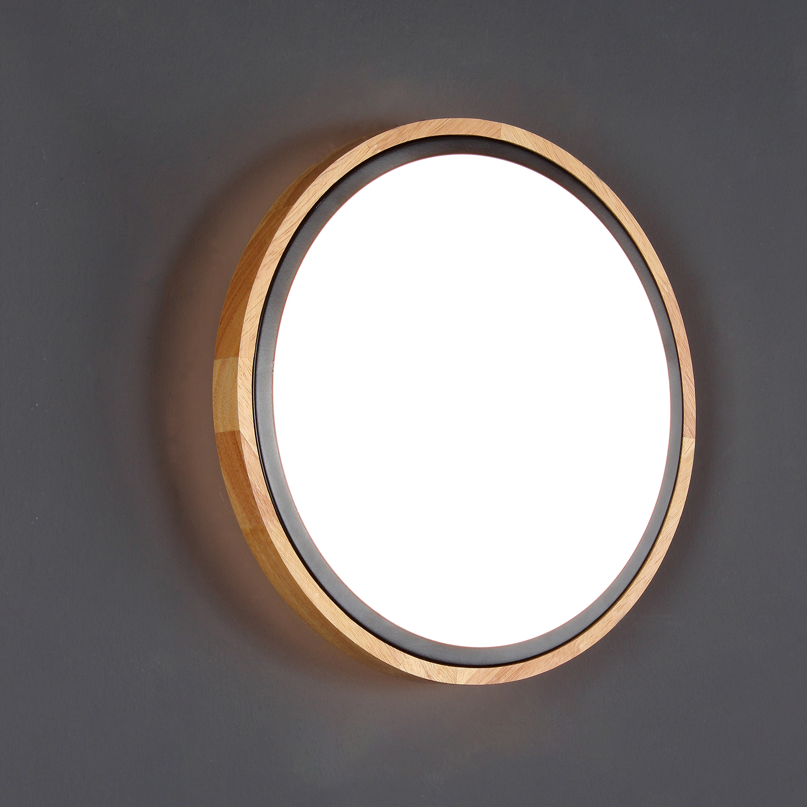 Solstar LED ceiling light with wood decor Ø 30.7 cm
