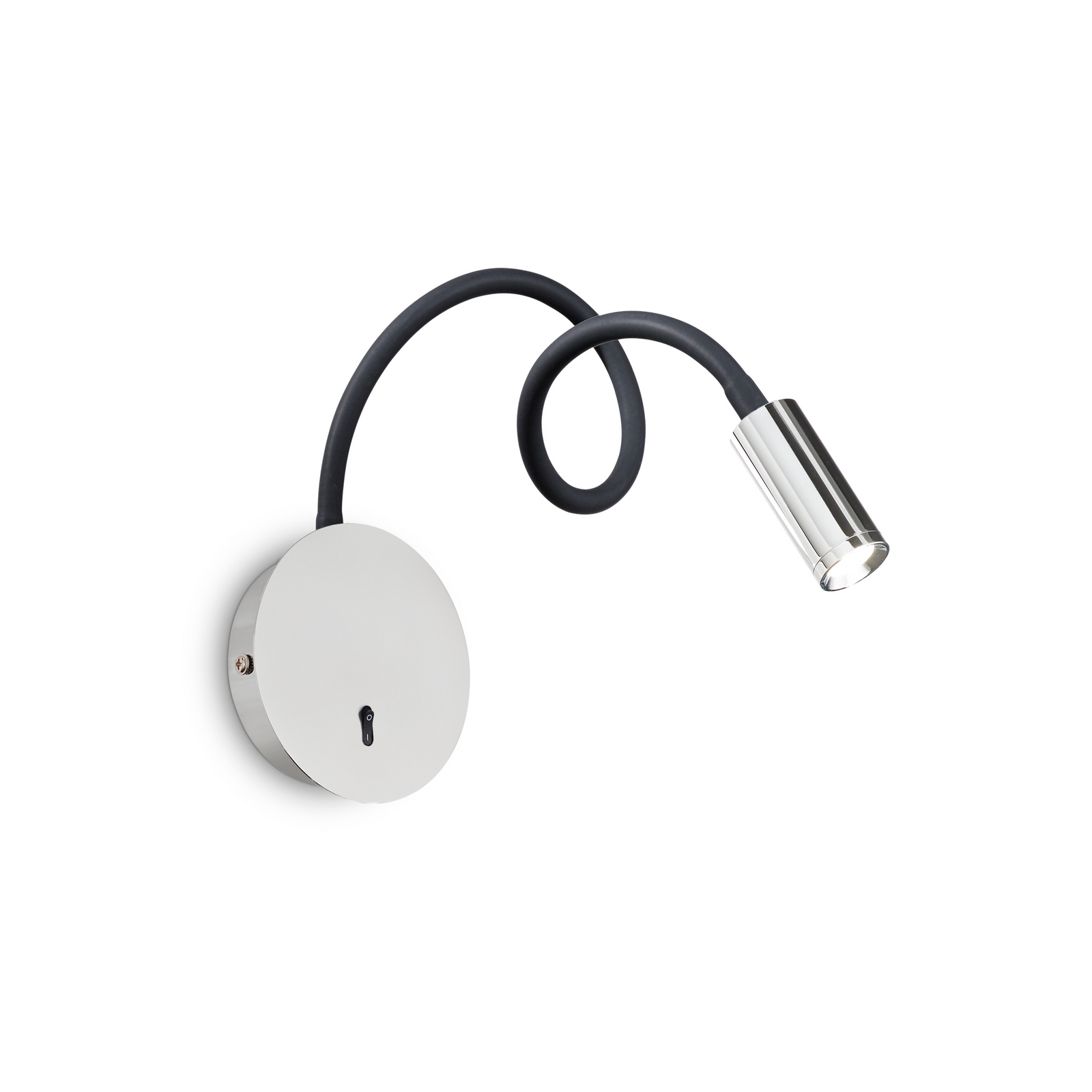 Ideal Lux LED wall lamp Focus 2, chrome-coloured, 55 cm, flexible arm