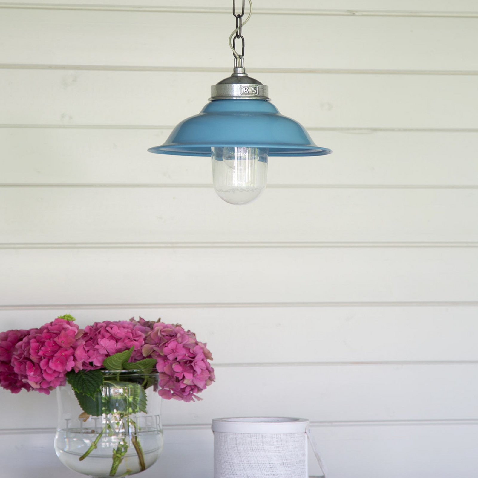 Lampada sospensione vintage Porto Fino, blu