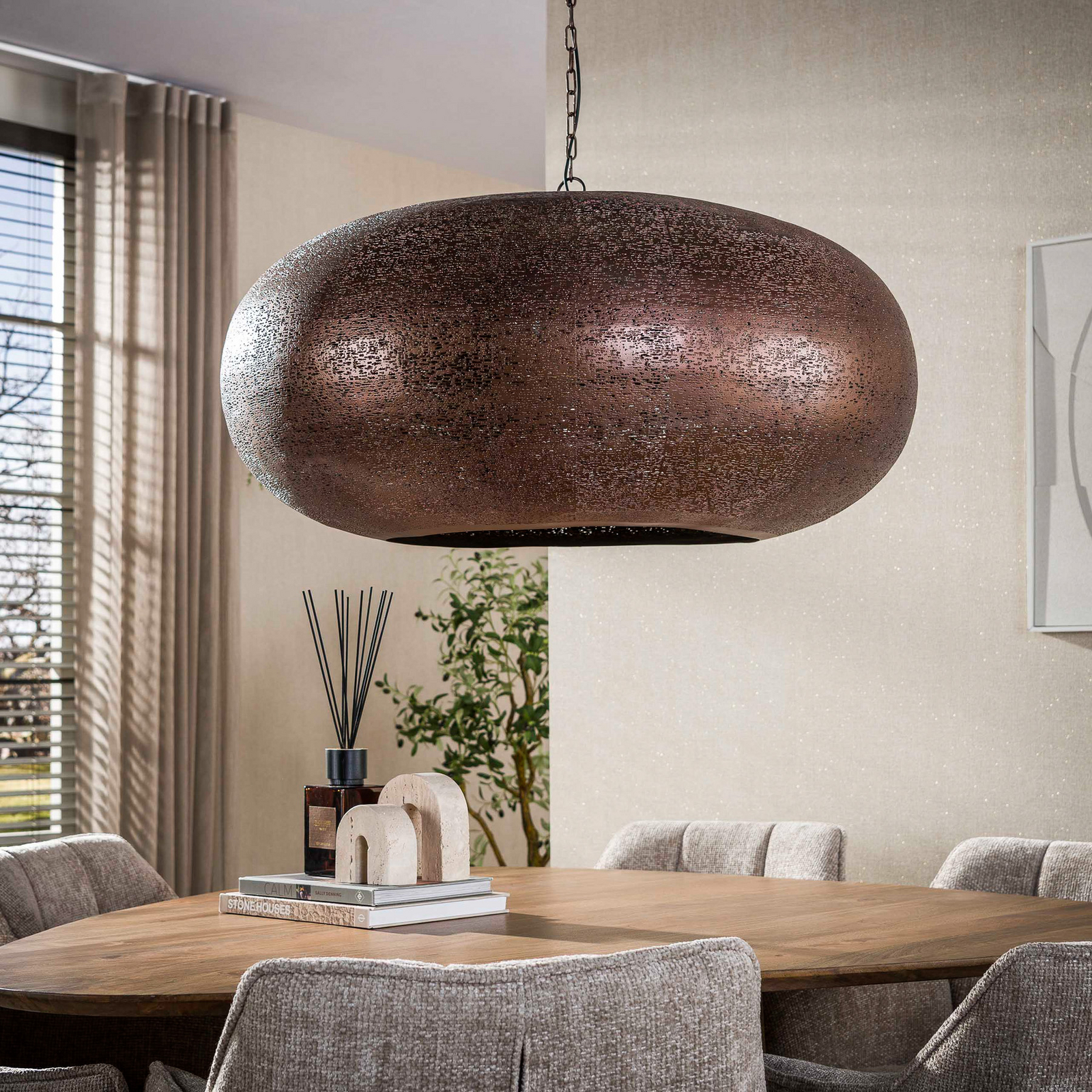 Pendelleuchte Cielo, Ø 90 cm, kupfer, Metall, E27, 1-flammig Pendelleuchte Cielo, Ø 90 cm, kupfer, Metall, E27, 1-flammig