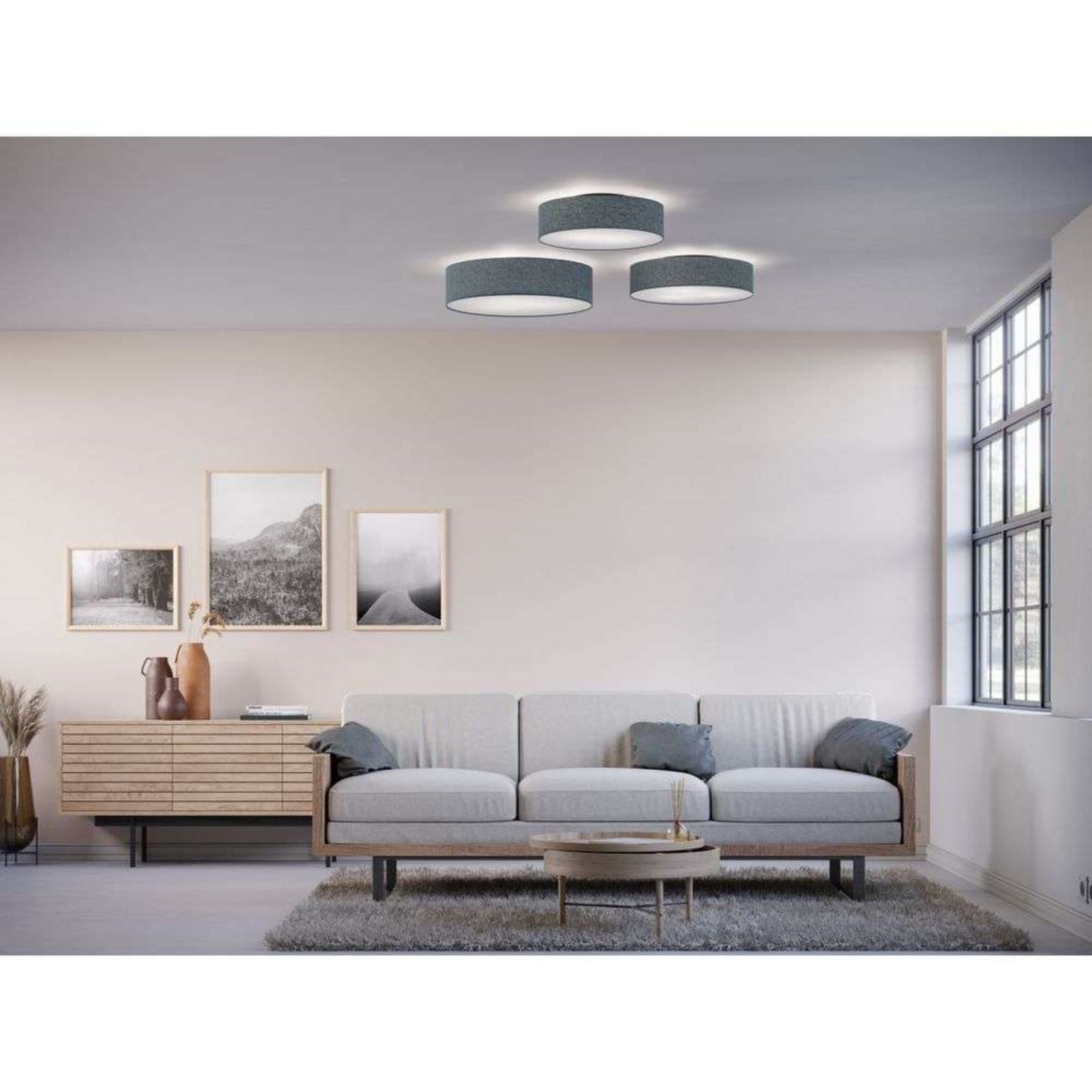 Soft Plafond Ø60 Blue Wool Belid - Vardagsrum - Tyg / textil | Produkter - Plafonder | Lampspecialisterna