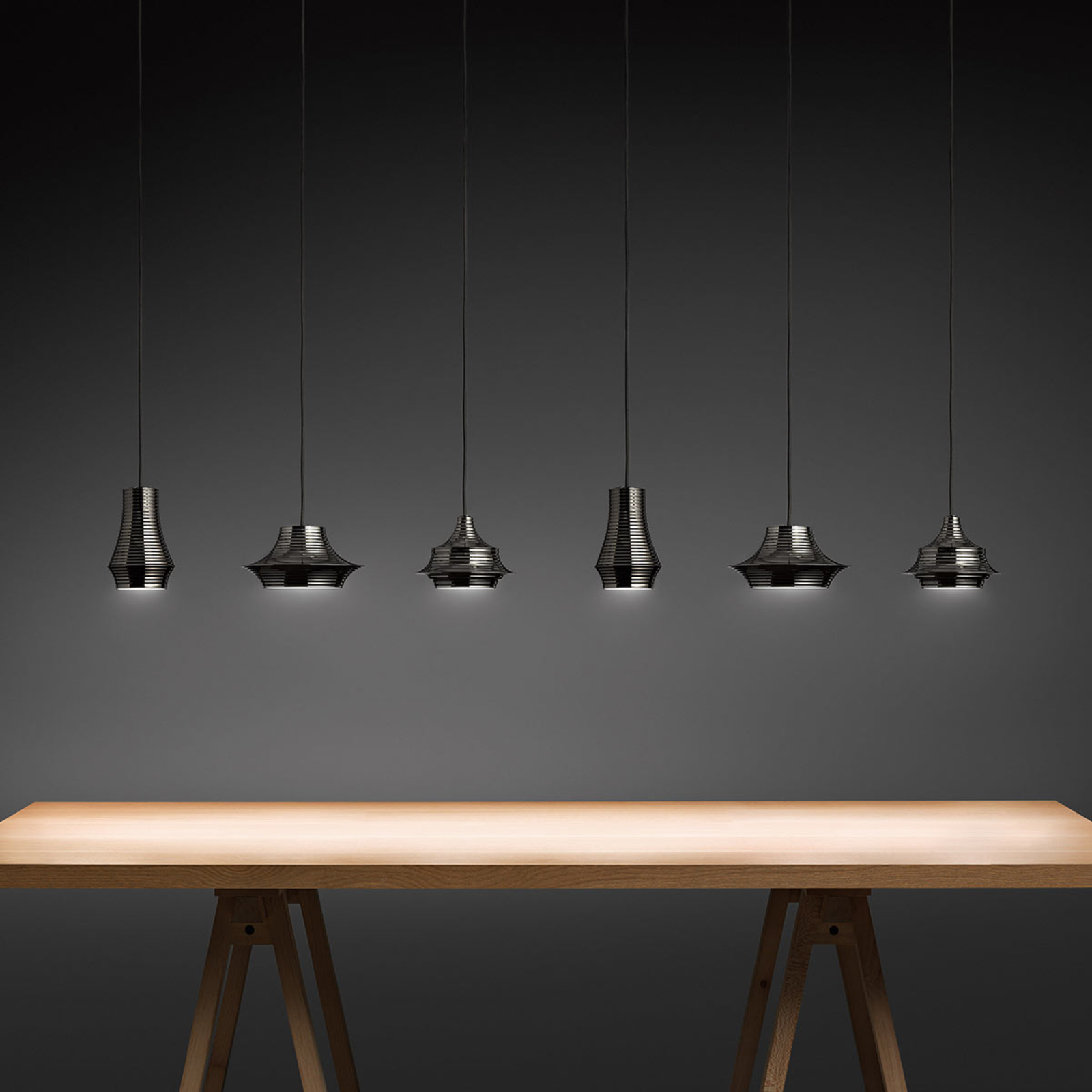 Bover Tibeta 02 - LED hanglamp, chroom-zwart