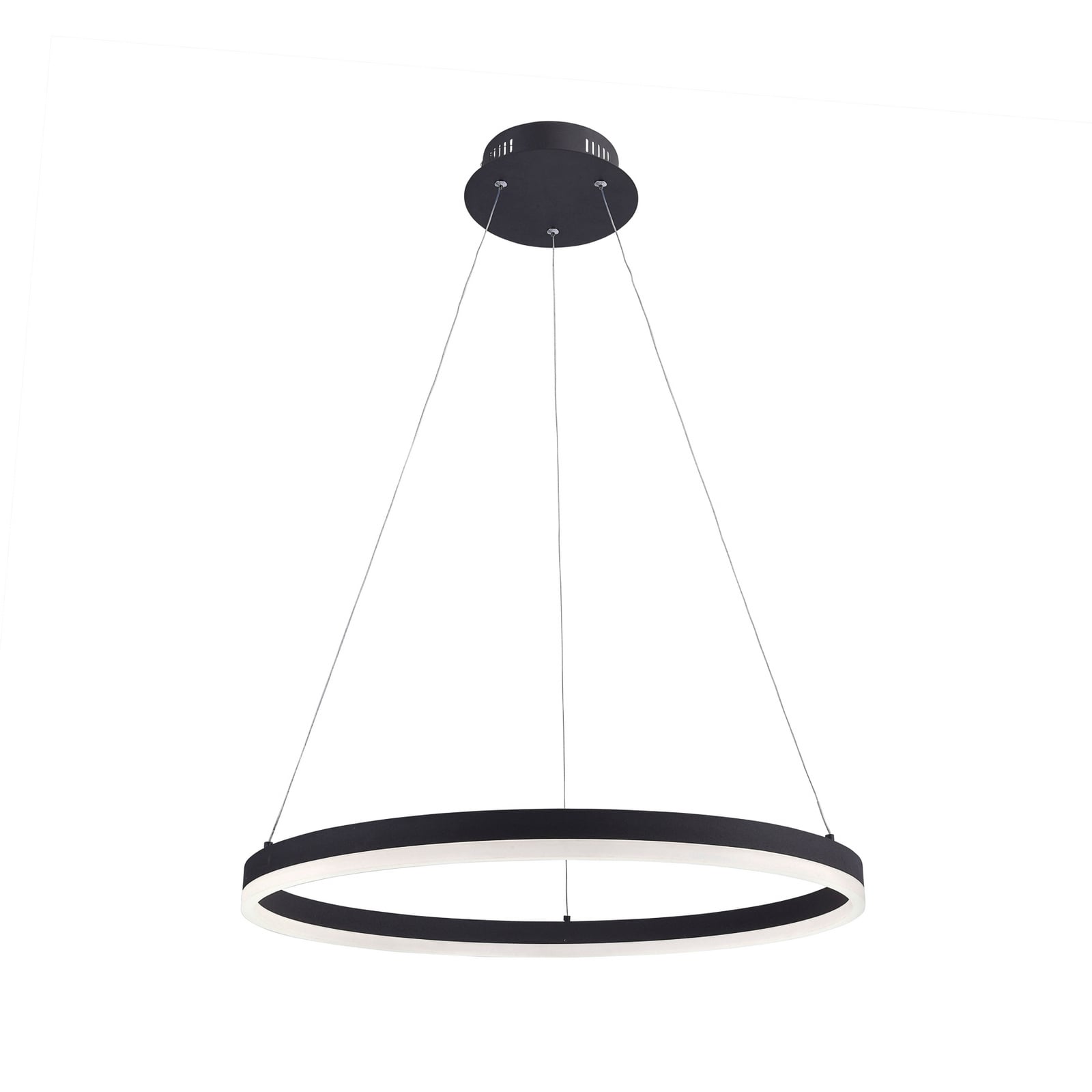 LED pakabinamas šviestuvas „TITUS“, antracito spalvos, Ø 60 cm, metalinis, su