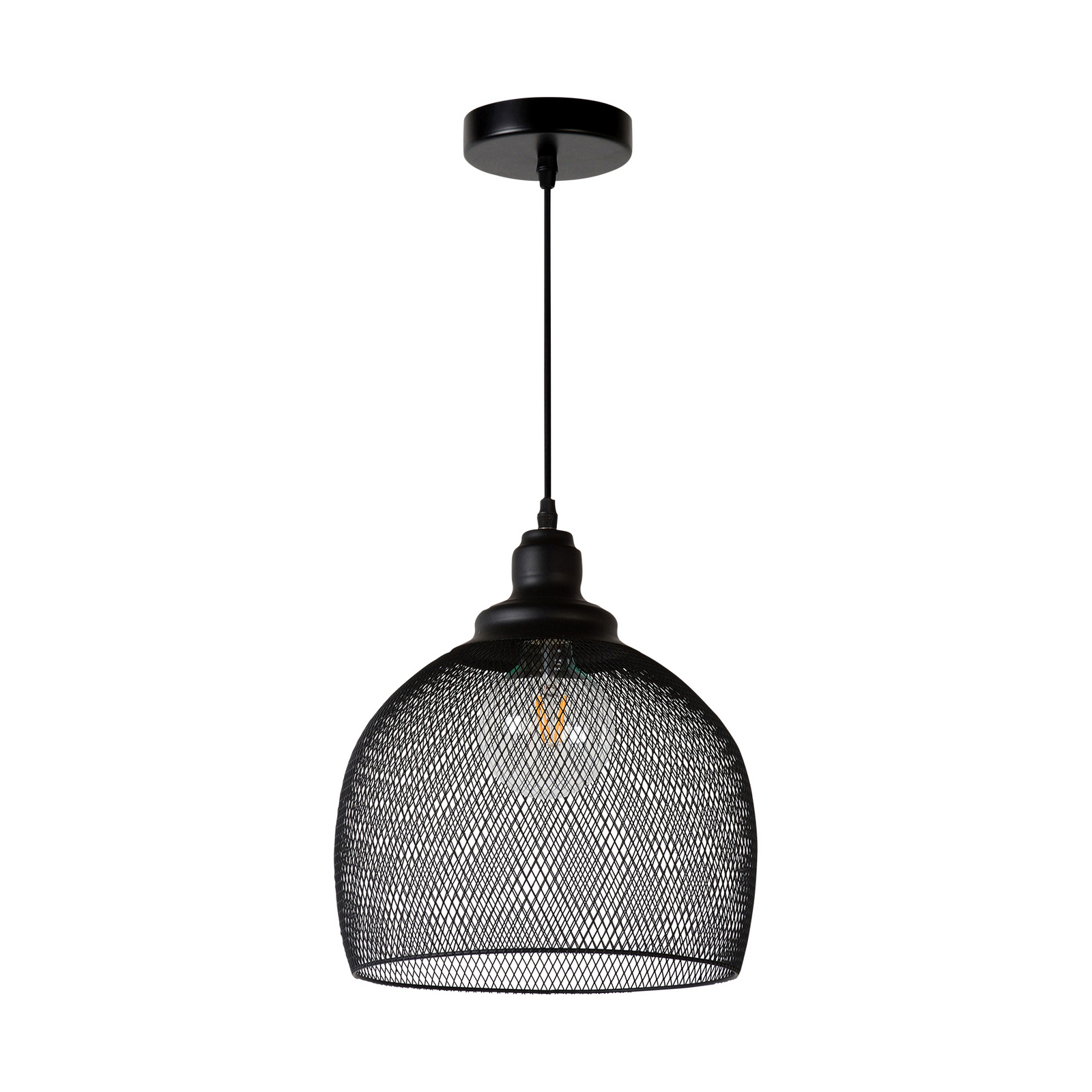 Mesh Pendant Light 1 bulb Black Lights co uk