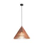 Nature Sun pendant light glass XL, pointed cone, Ø 48 cm, wood