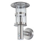 Noemi Candeeiro de Parede Exterior w/Sensor Stainless Steel - Lindby
