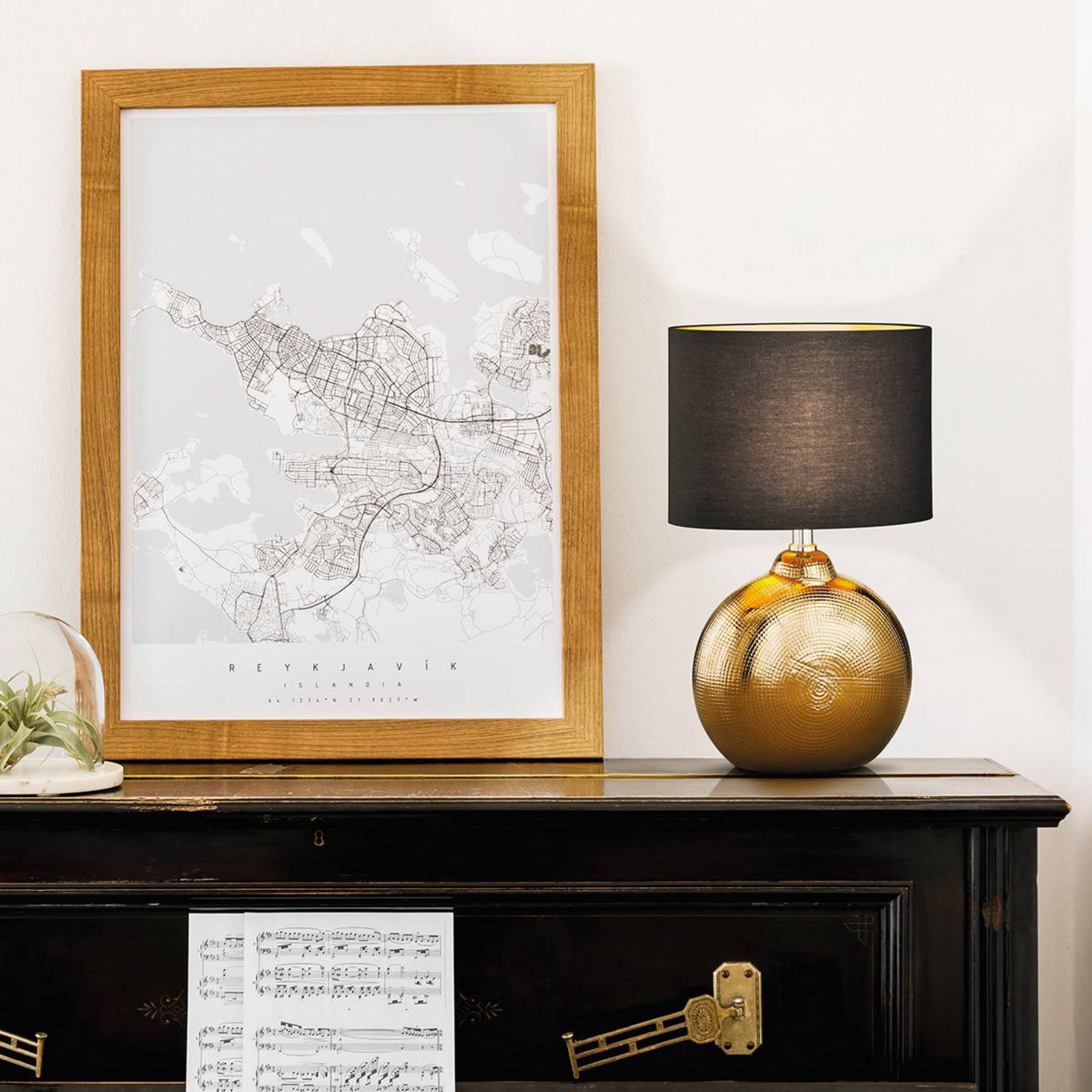 Tischleuchte Foro, bronze/schwarz, Höhe 39 cm günstig online kaufen
