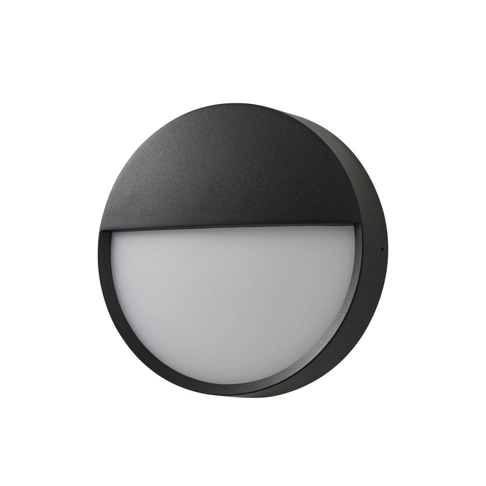 Arcchio LED-Außenwandlampe Gravo, Ø 25 cm, schwarz, IP65