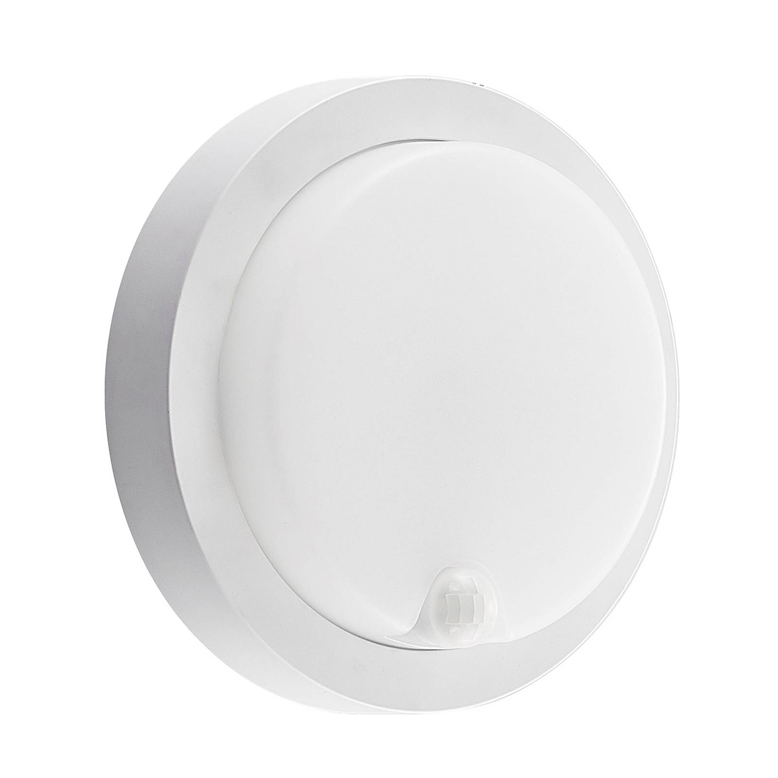 PRIOS Prios Lakin LED outdoor wall light, sensor, white, plastic, 12 W
