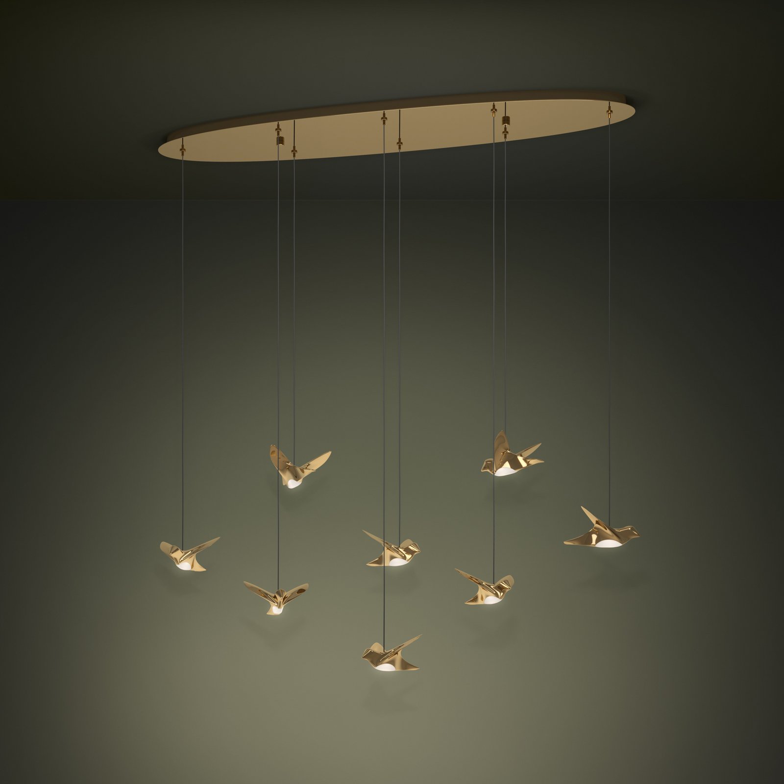 EGLO Stars Of Light LED-riippuvalaisin Paratebueno messinki 8-lamppuinen