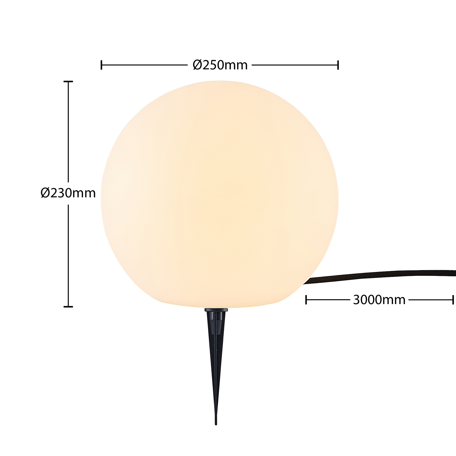Arcchio Orlana Leuchtkugel, IP65, weiß, klein