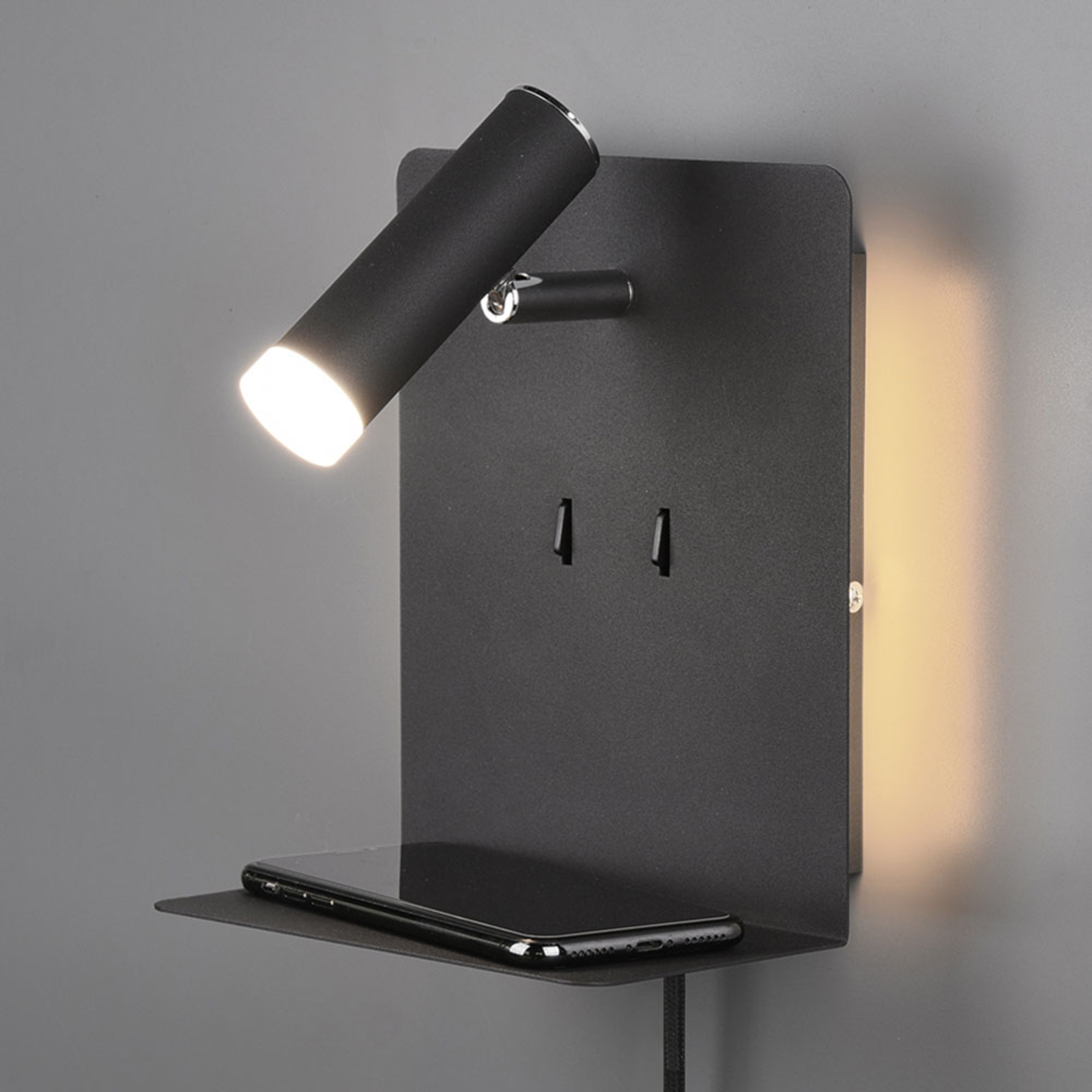 LED-vegglampe Element, matt svart